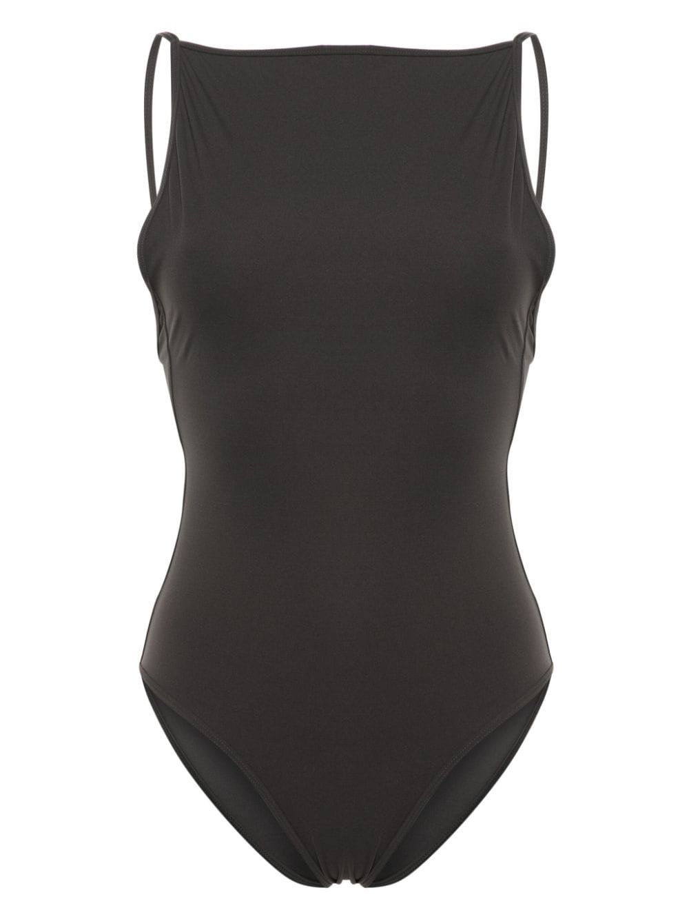 plain low-back swimsuit - 1