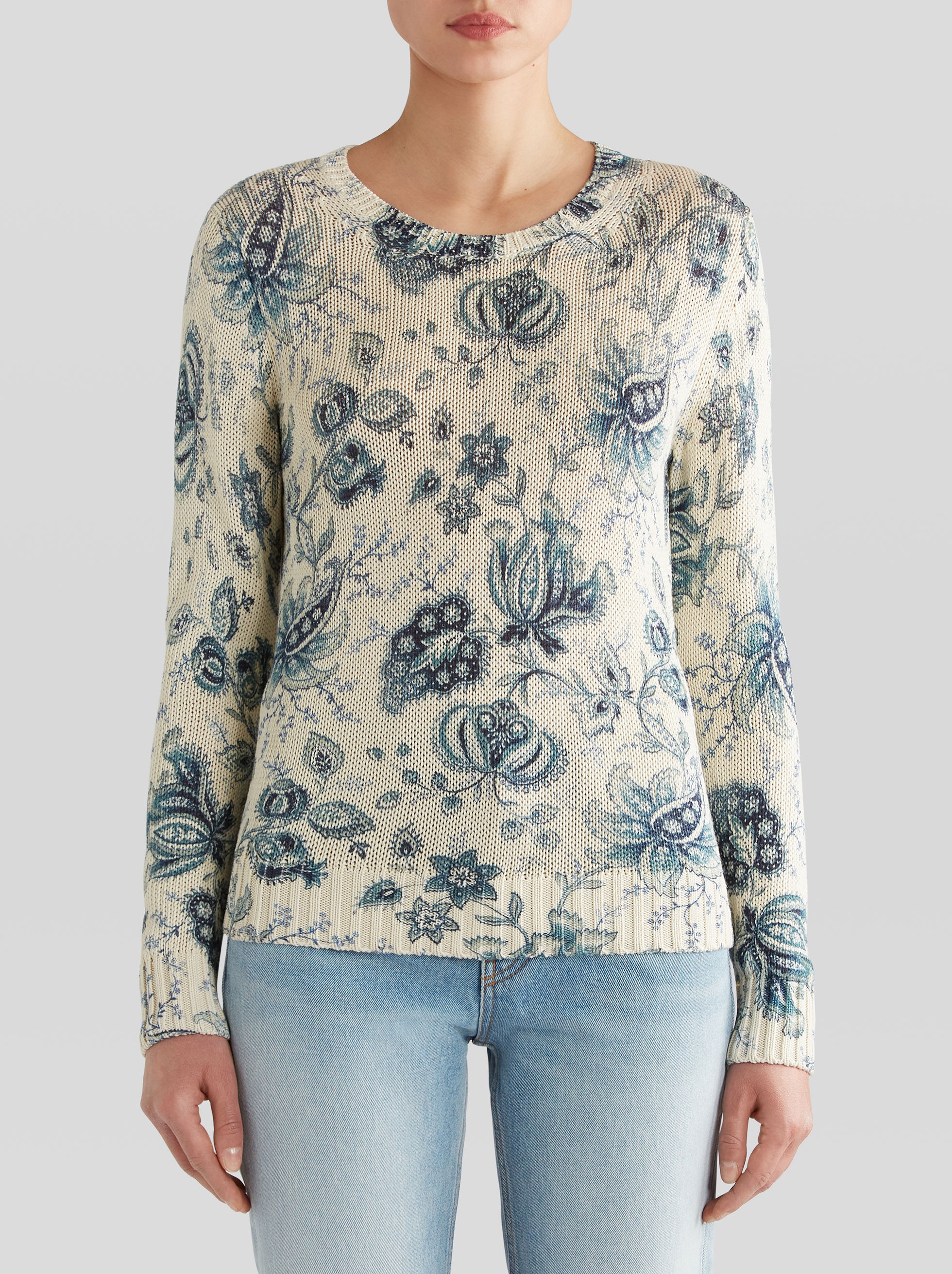 GRAPHIC PRINT SILK AND LINEN JUMPER - 2