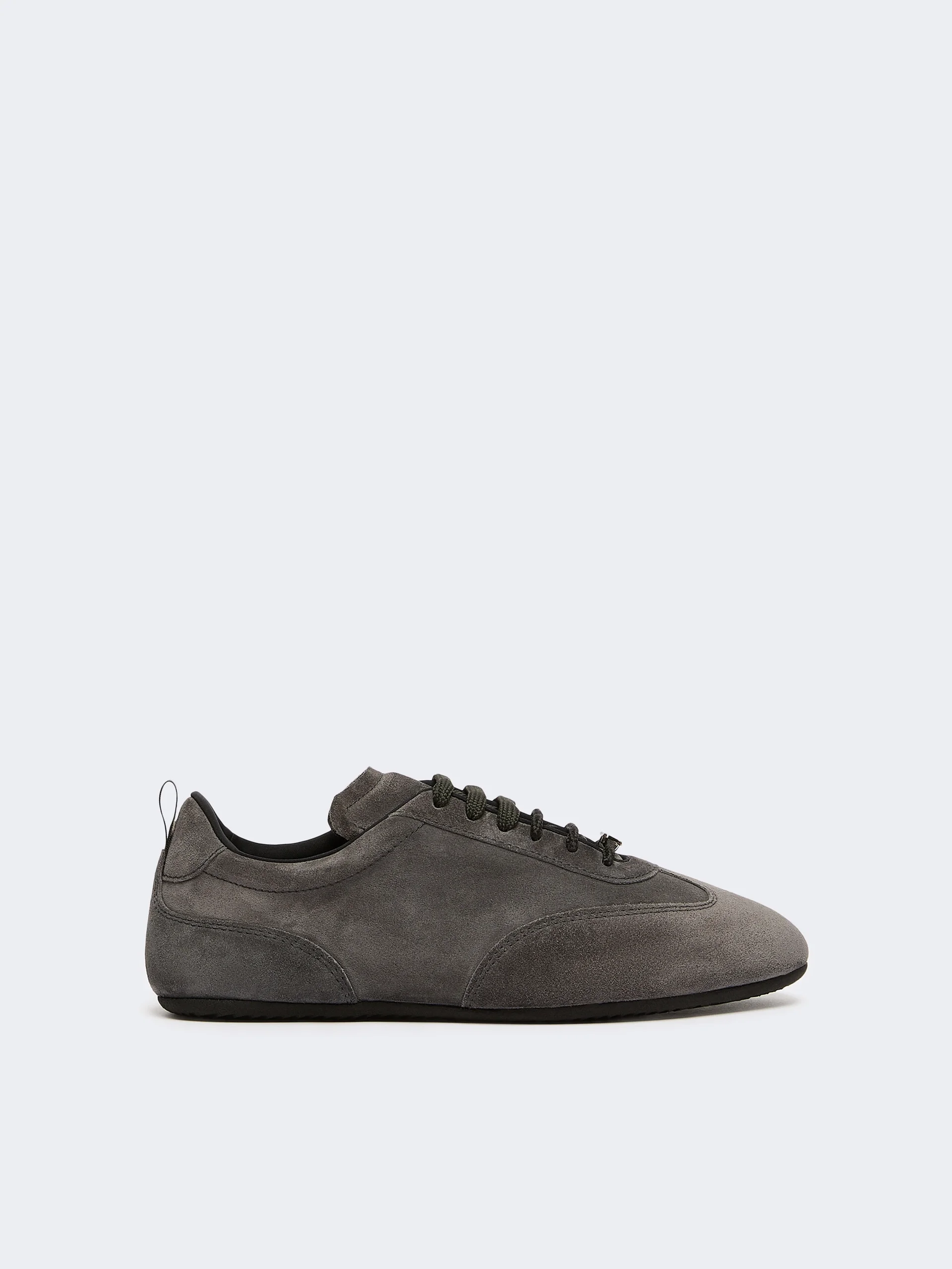 STECCA Flat split-leather trainers - MEDIUM GREY - 1