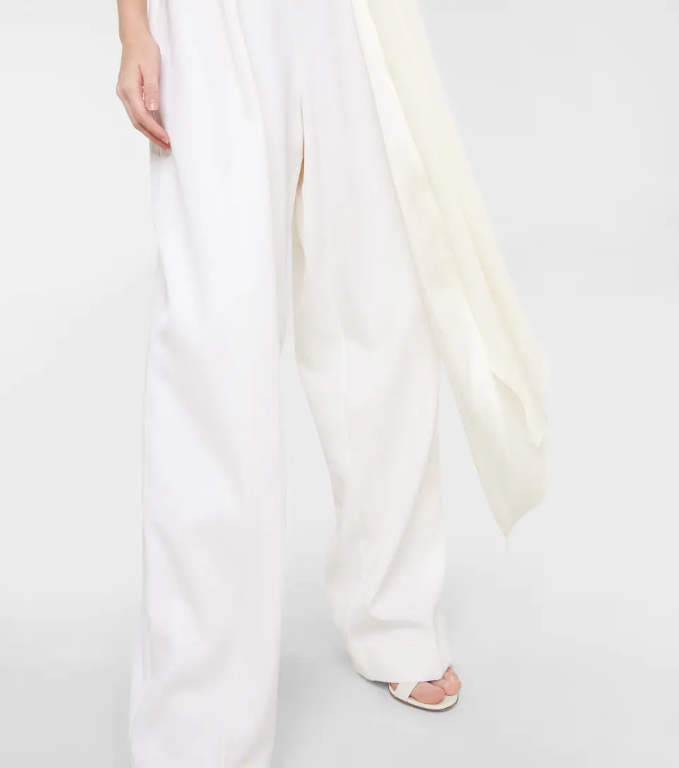 Bridal cape-detail wool jumpsuit - 5