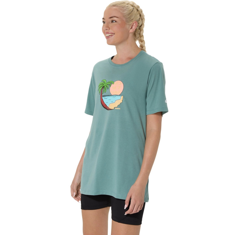 UNISEX ASICS PALM IN THE SUN SHORT SLEEVE TEE 3
