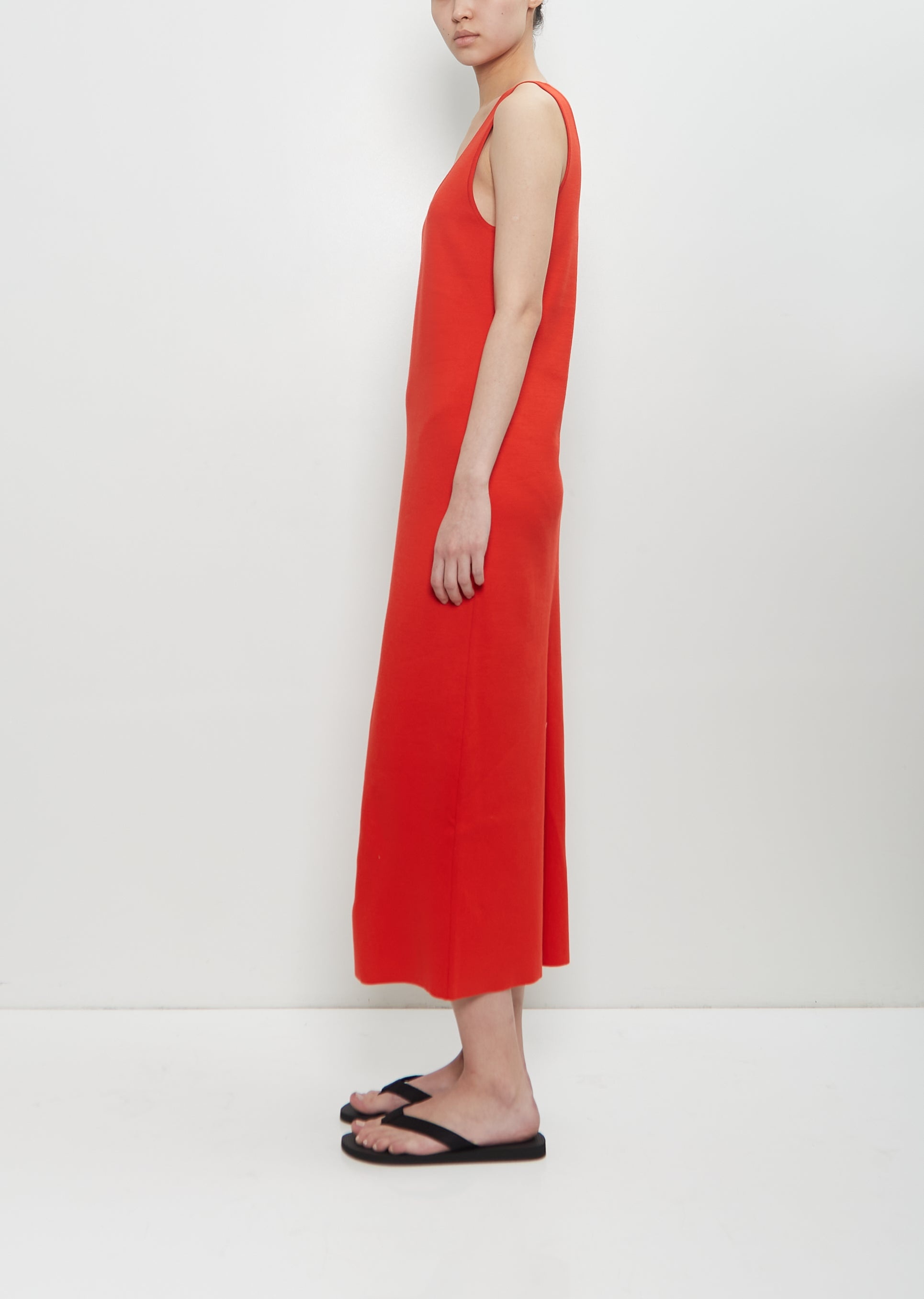Cotton Silk Strech Double Face Knit Dress - 2