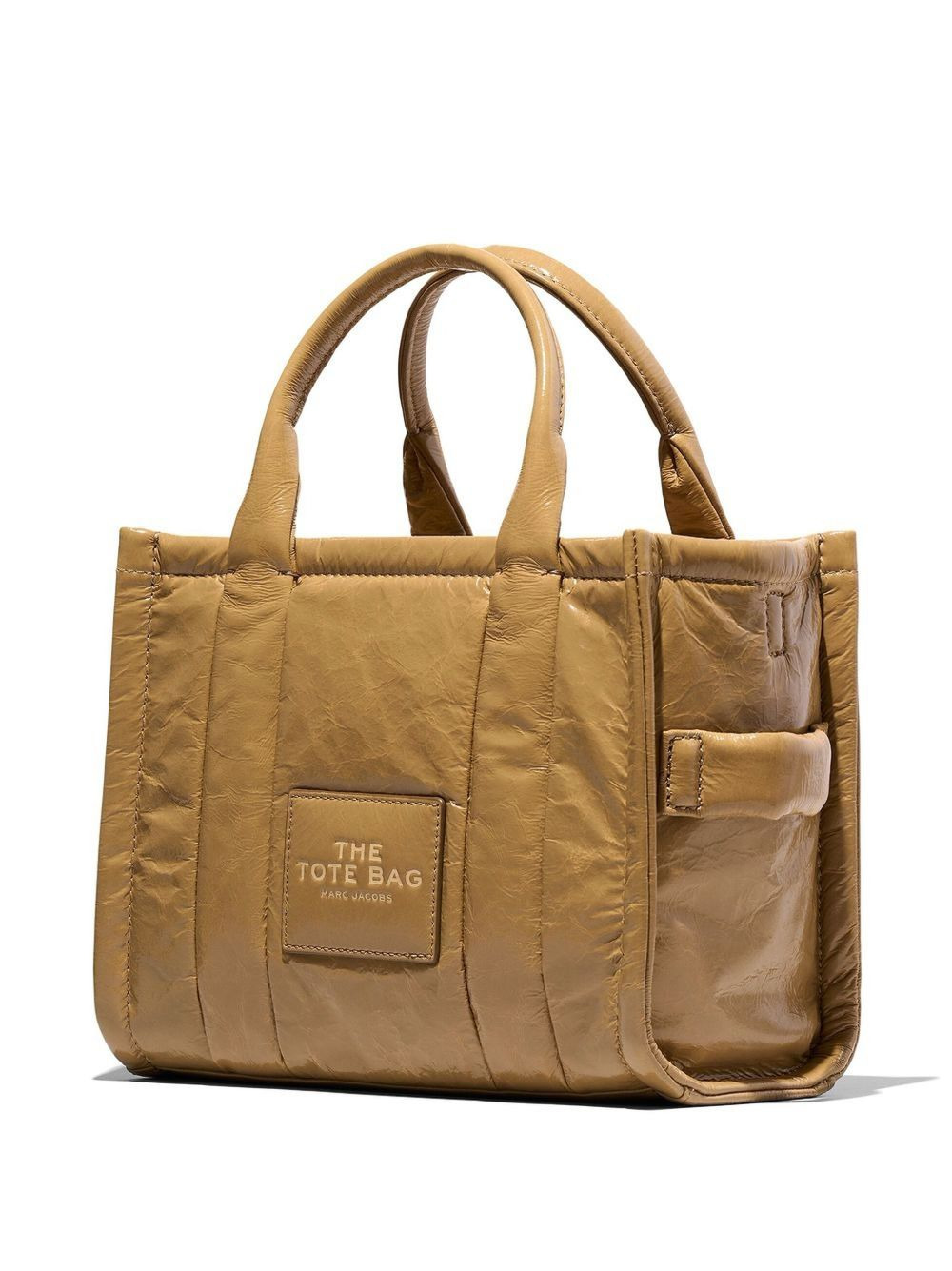 crinkled leather tote bag - 4