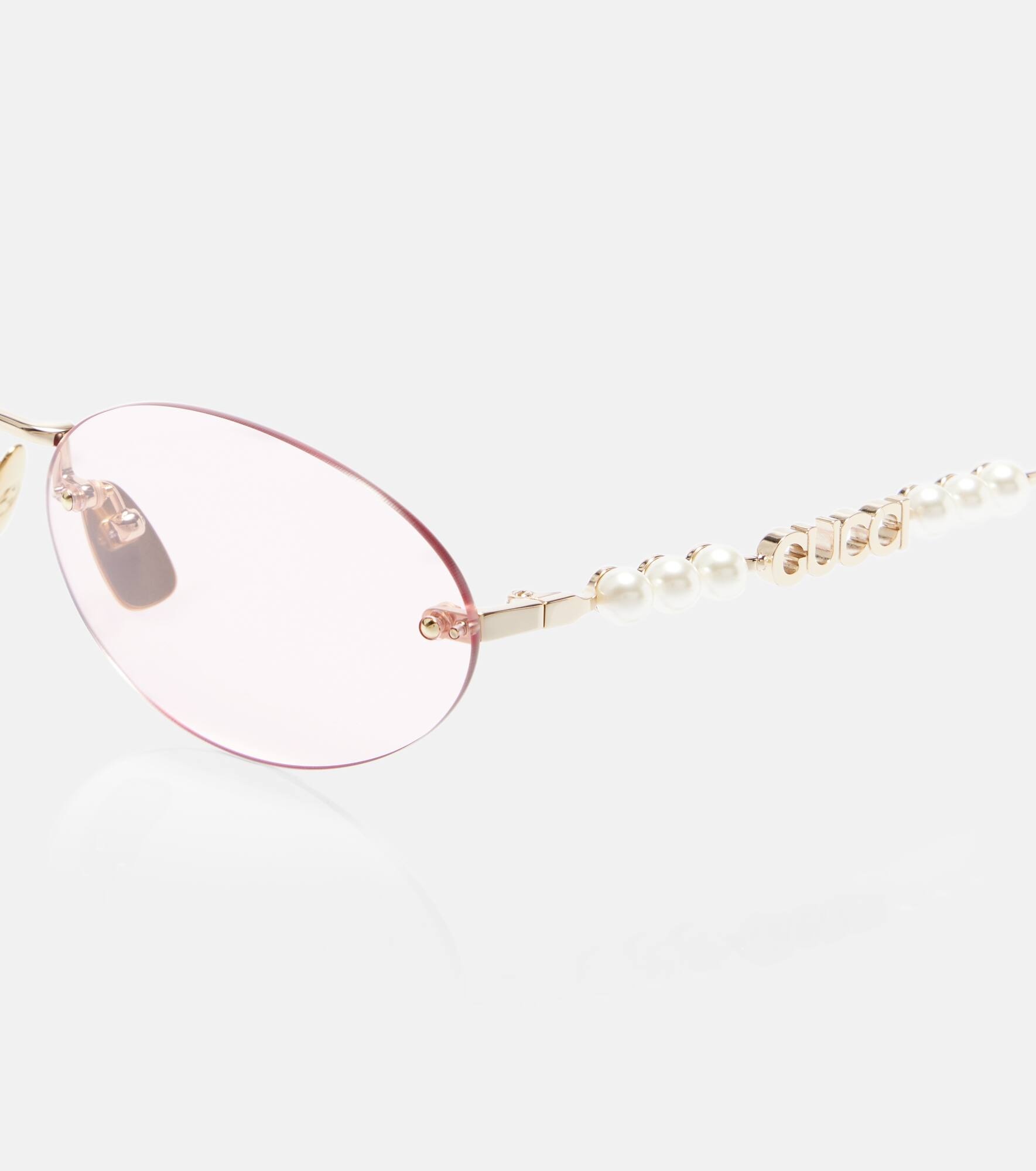 Logo embellished oval sunglasses - 2