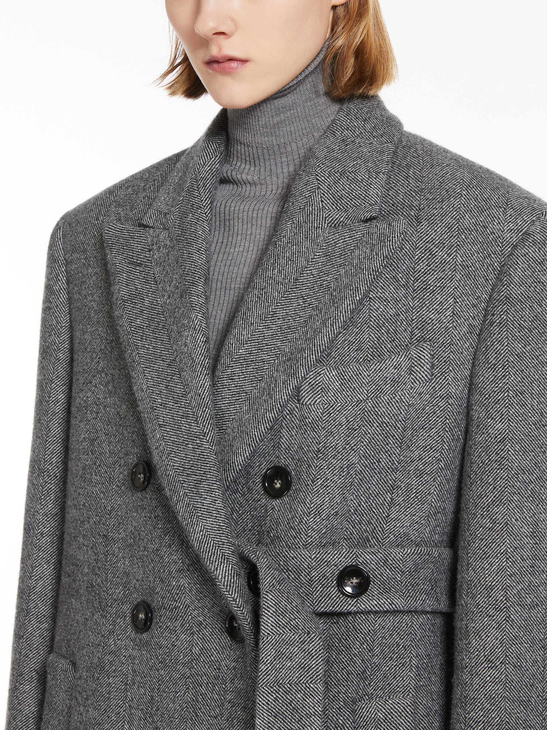 Sportmax BILLY Asymmetric wool coat | REVERSIBLE