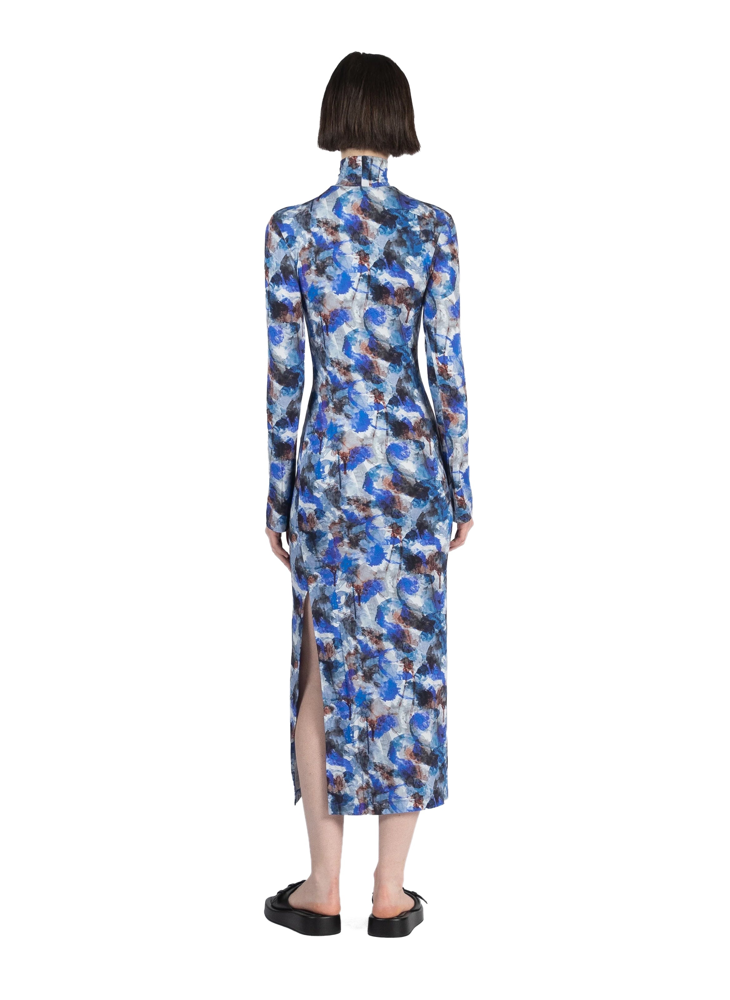 Printed Turtleneck Dress Multicolour - 4