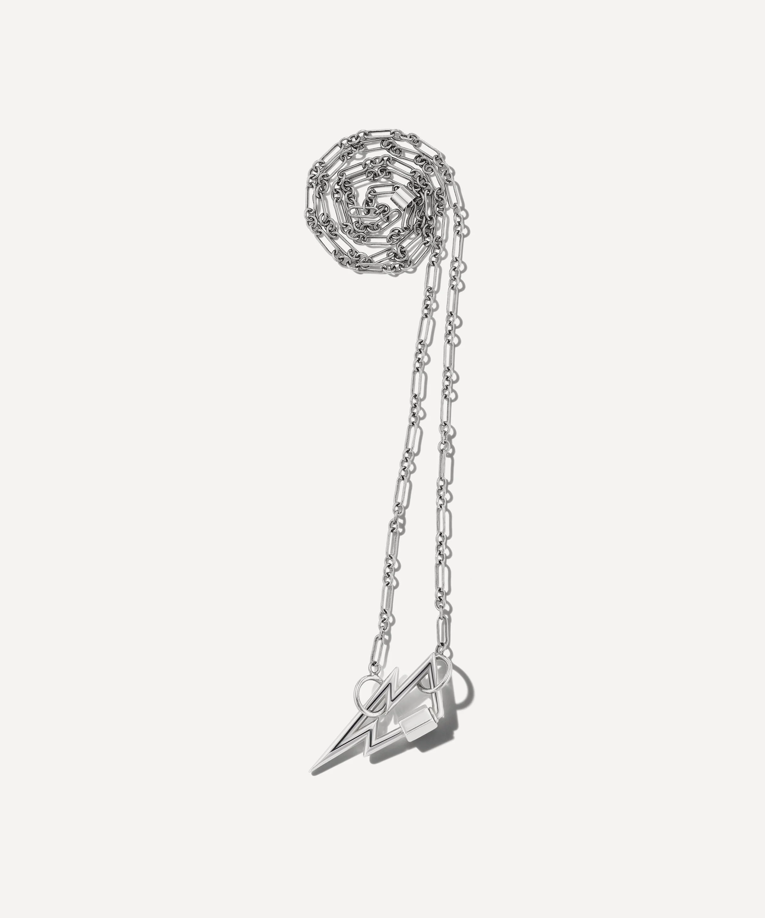 Silver Old World Chain and Botlock Necklace - 1