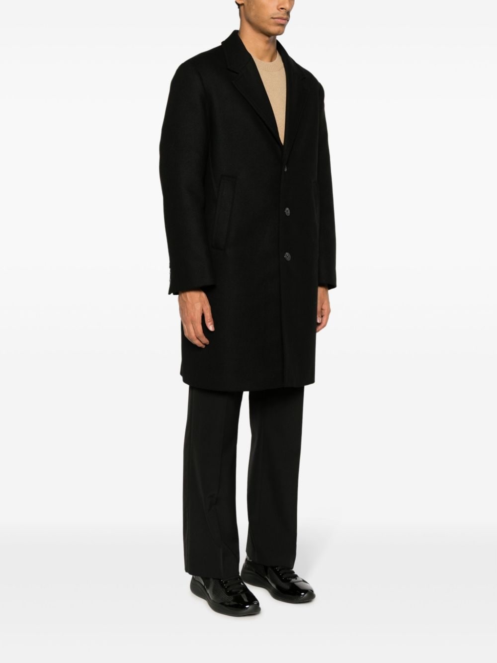 single-breasted tailored coat - 3