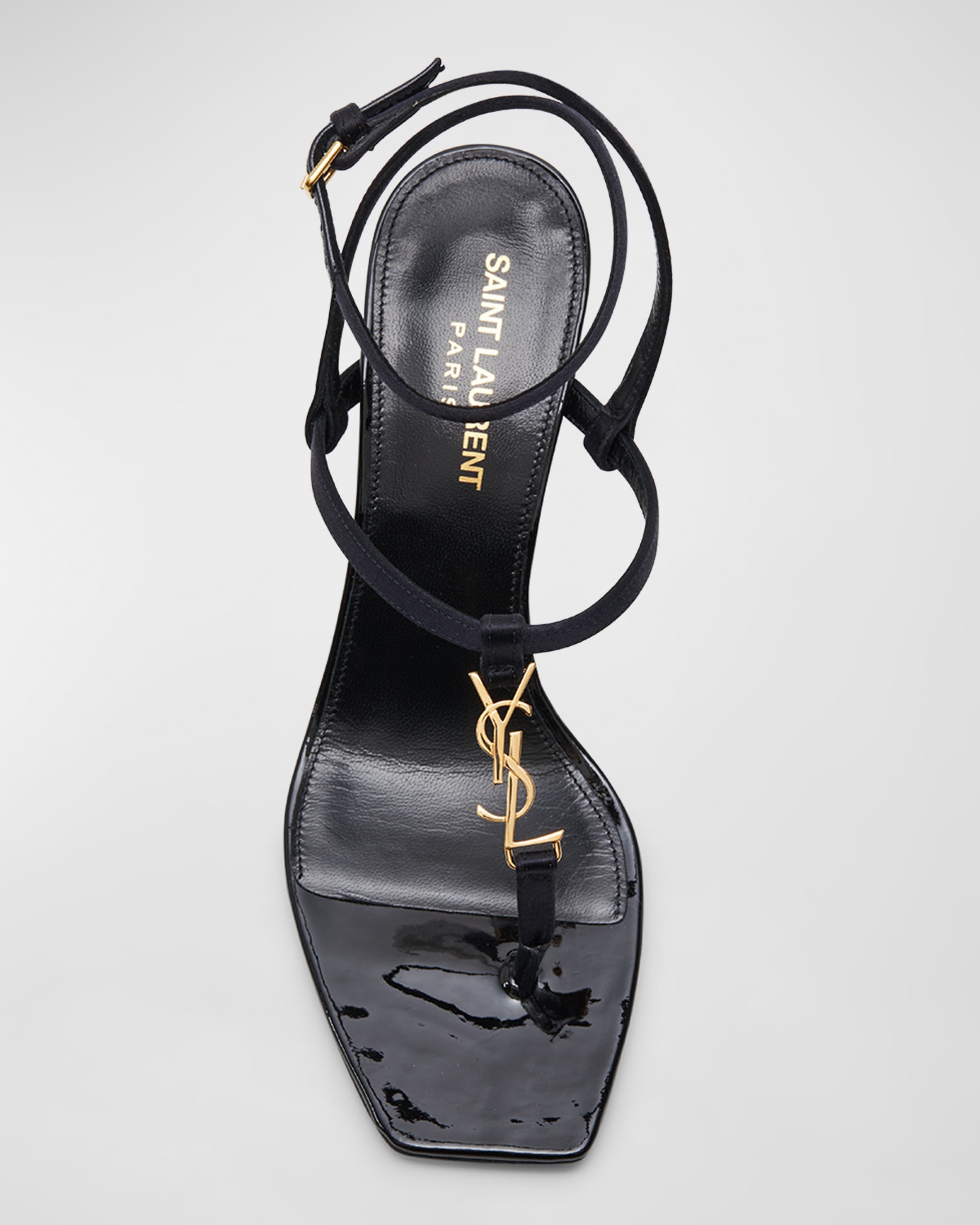 Cassandra YSL Medallion Ankle-Strap Sandals - 4