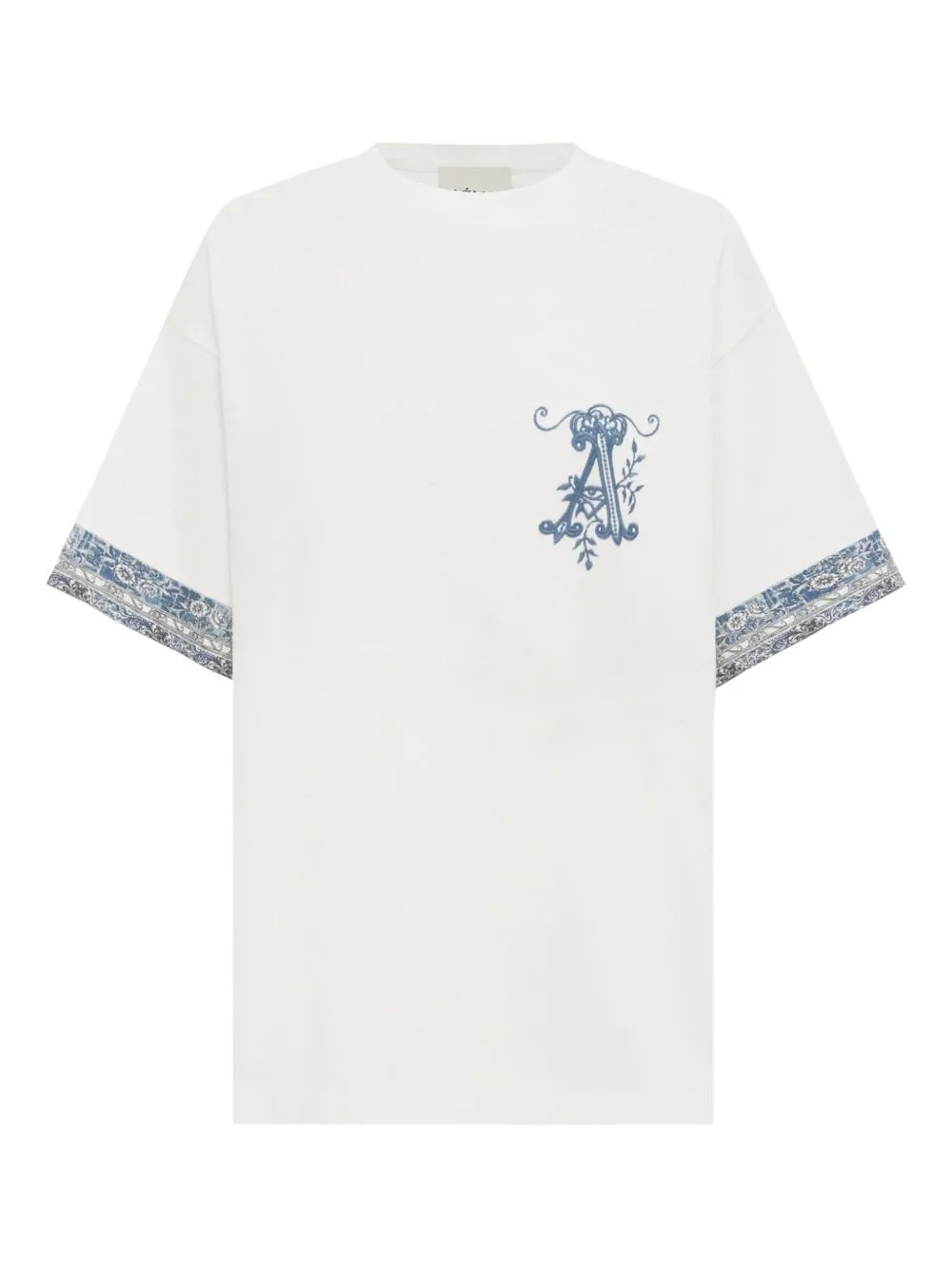 embroidered-cuff t-shirt - 1