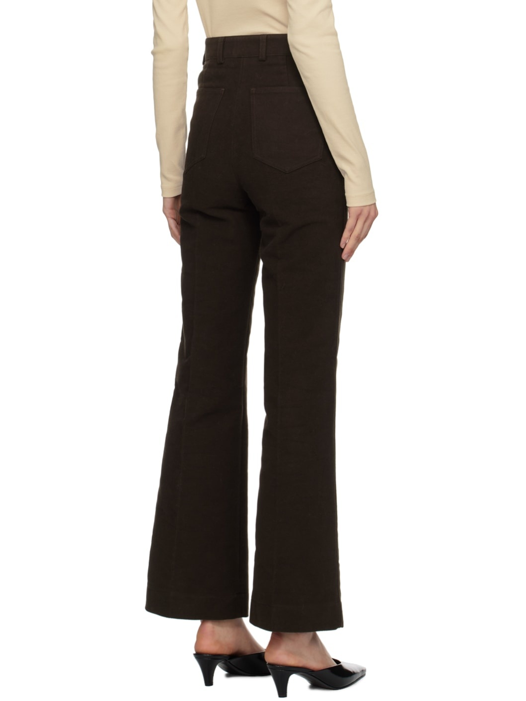 Brown Flared Trousers - 3