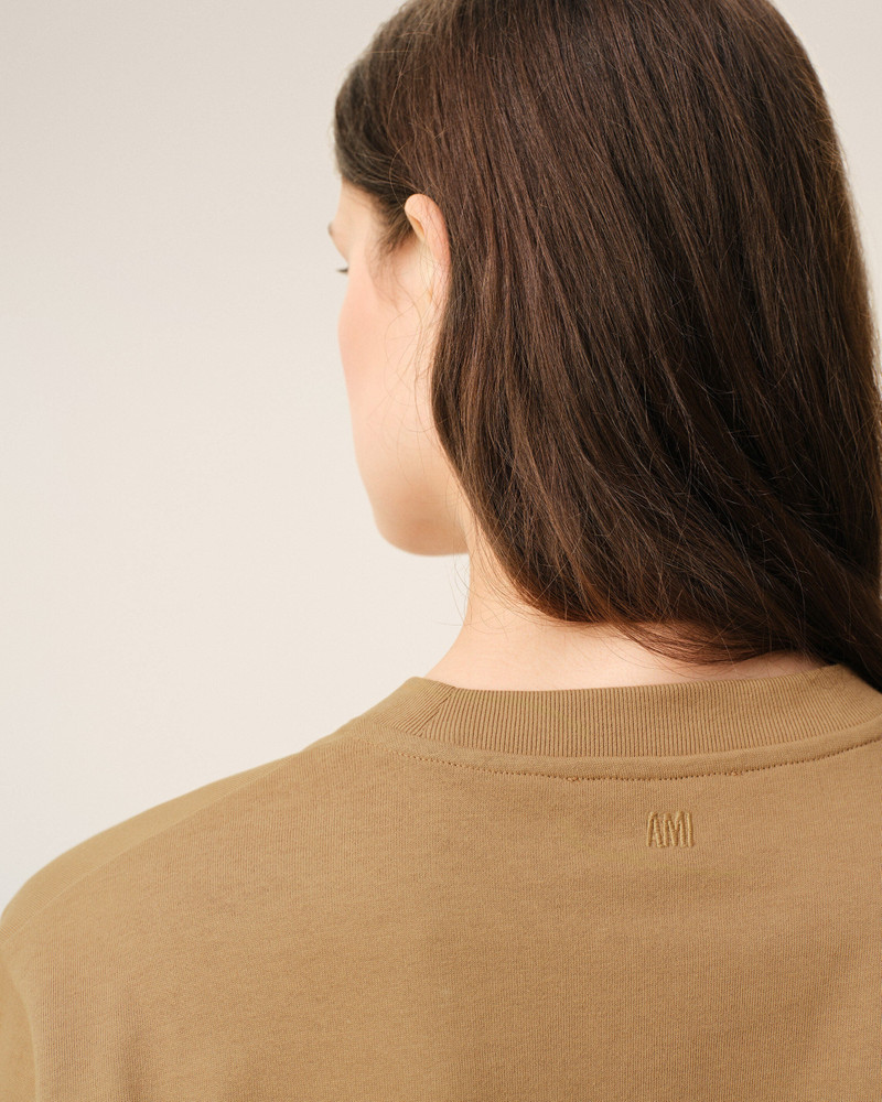 BROWN COTTON AMI DE COEUR T-SHIRT 4