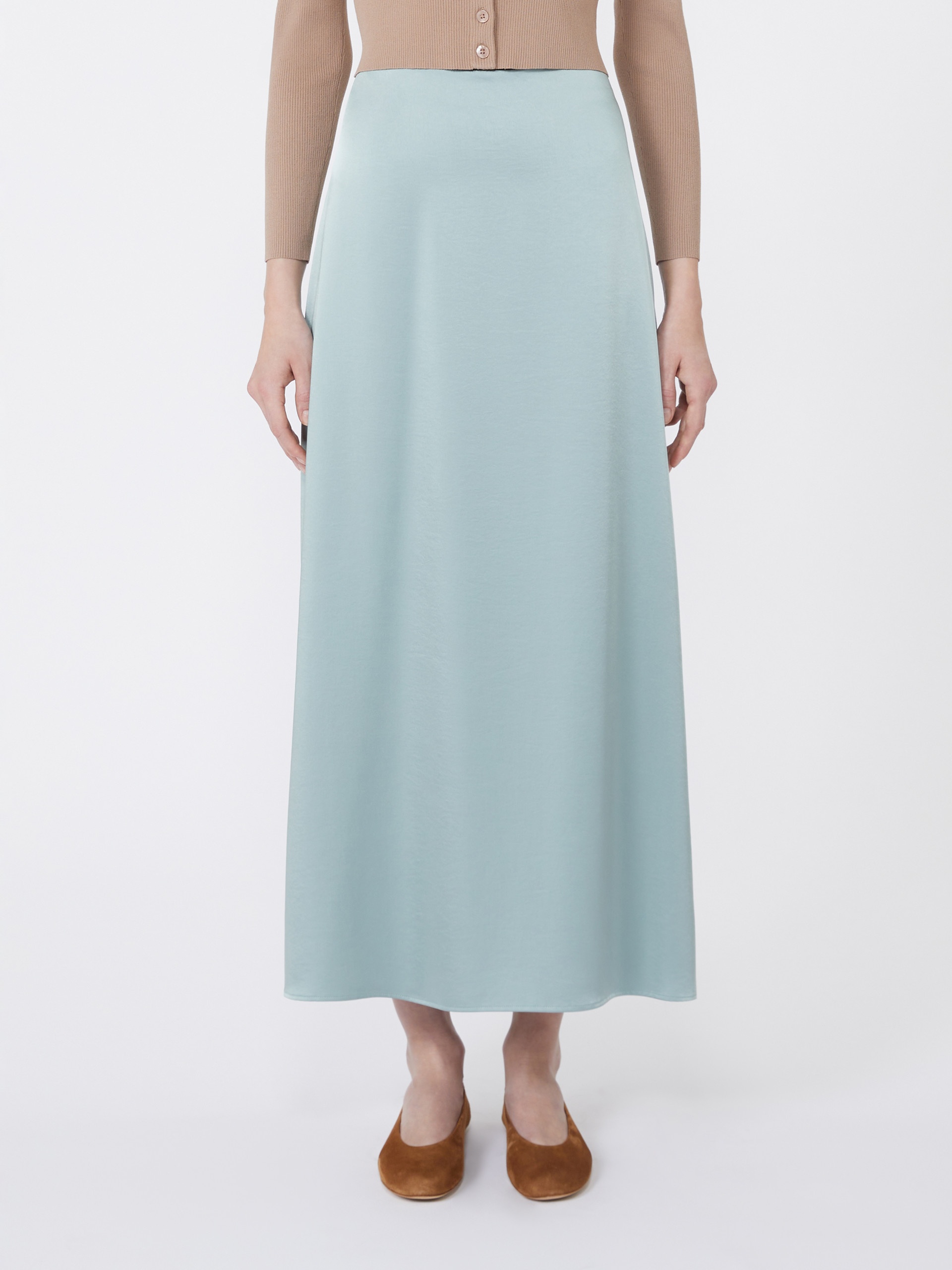 ANGELO Satin calf-length skirt - 3