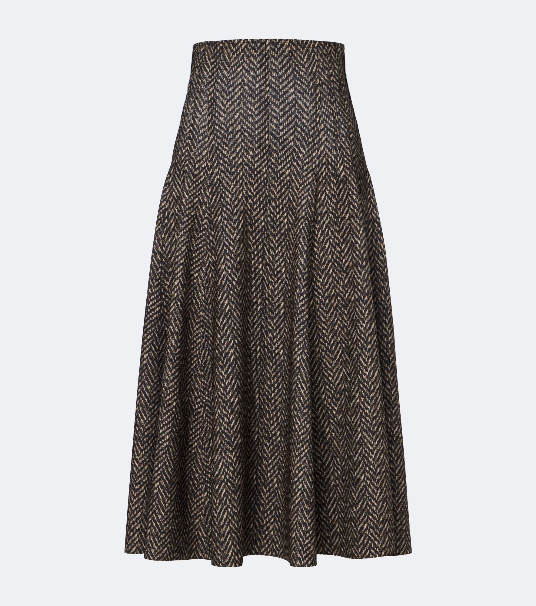 Herringbone pleated midi skirt - 1