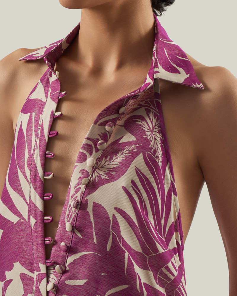 Barbara Tropical Dress in Plum 4