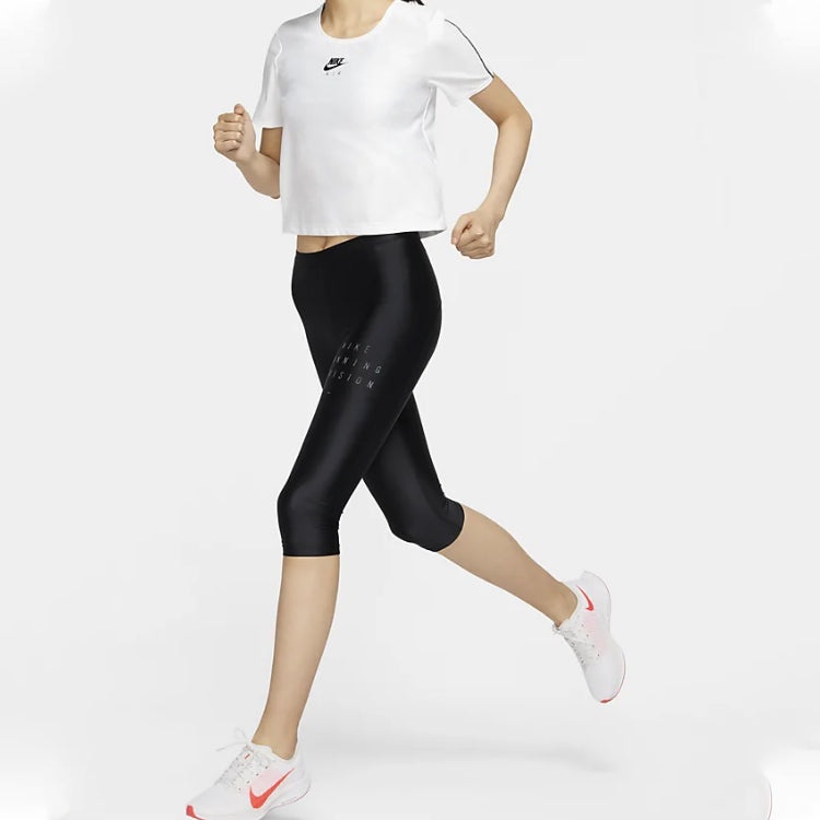 (WMNS) Nike Air Dri-FIT Quick Dry Casual Sports Running Short Sleeve 'White' CU3059-100 - 3