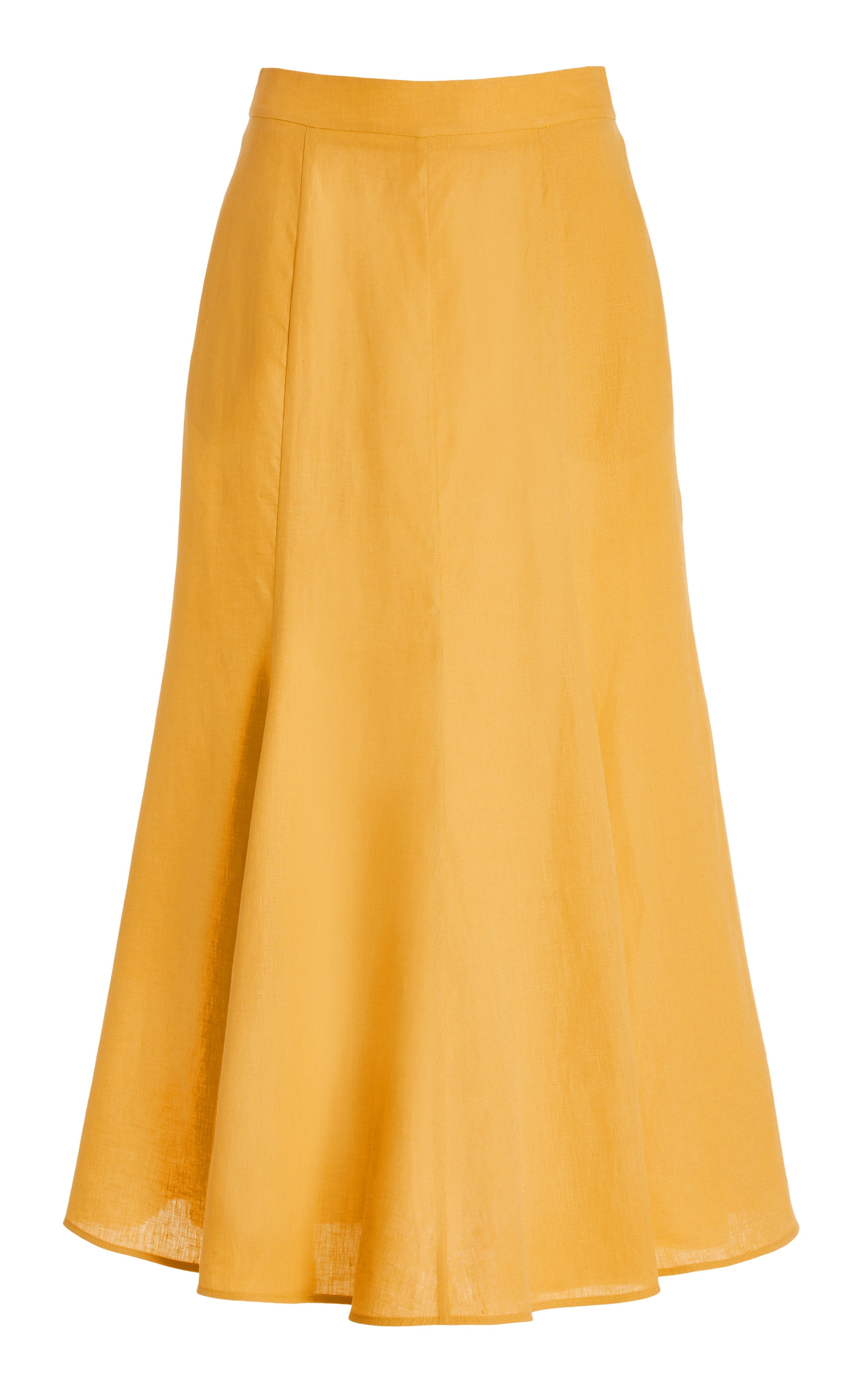 Tate Skirt in Fluorescent Orange Aloe Linen - 1