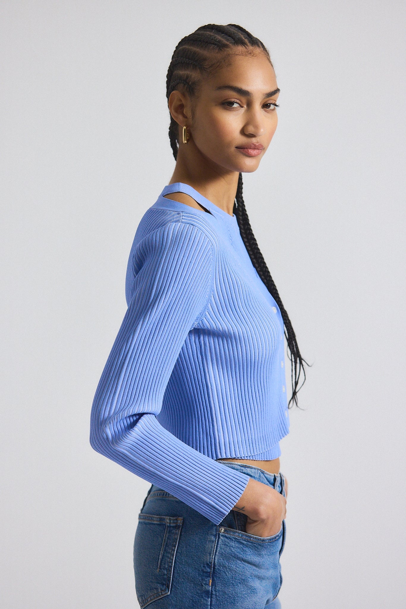 LONNIE VISCOSE KNIT LAYERED CARDIGAN - 3