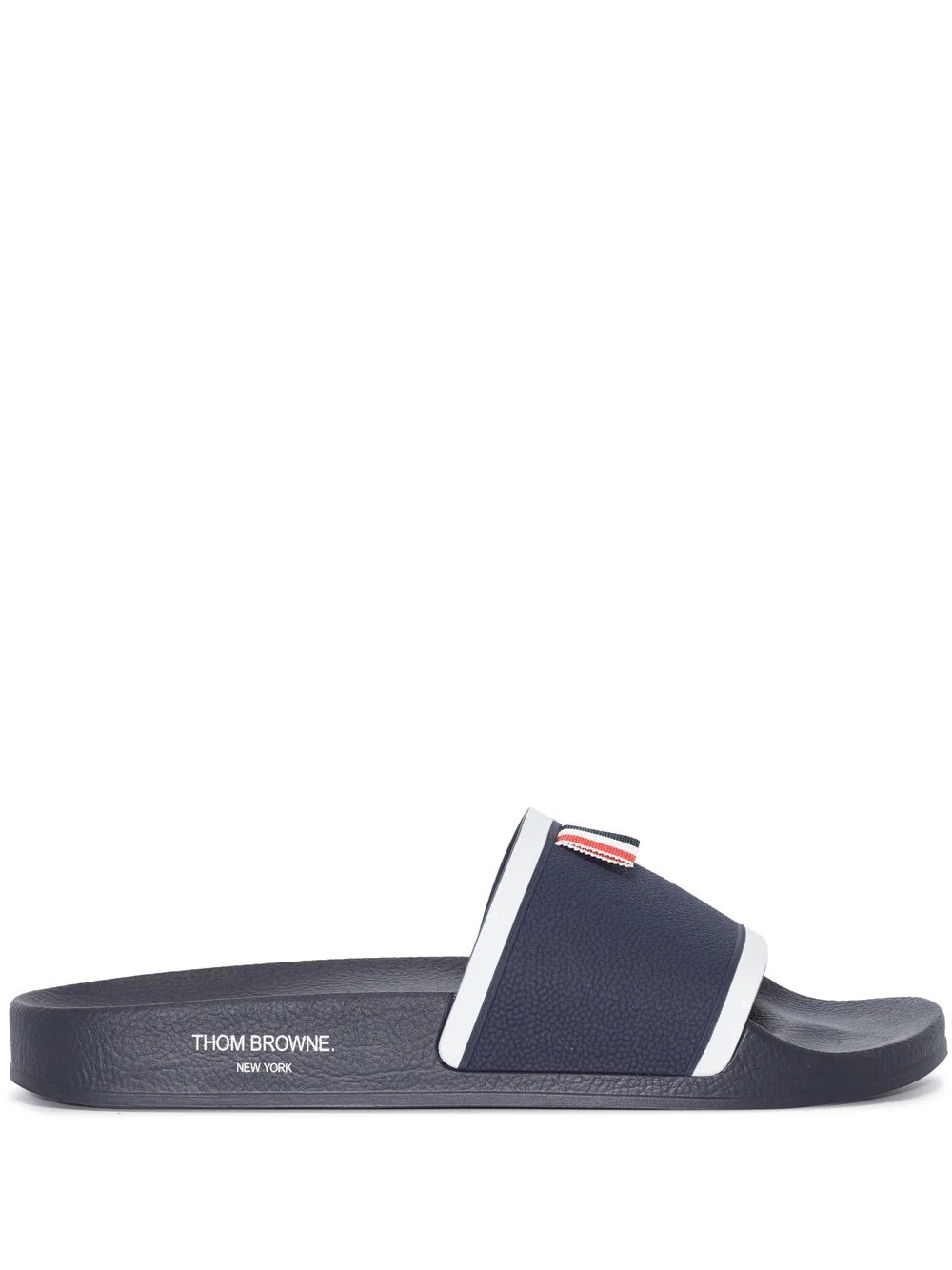 grosgrain-trim terrycloth slides - 1