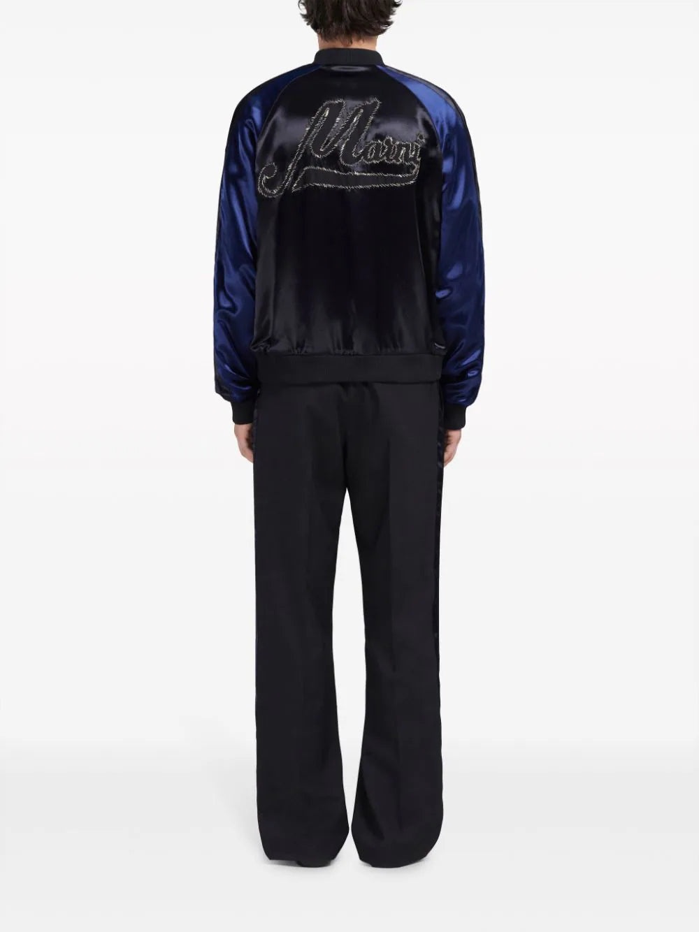 LOGO-EMBROIDERED SATIN BOMBER JACKET - 3