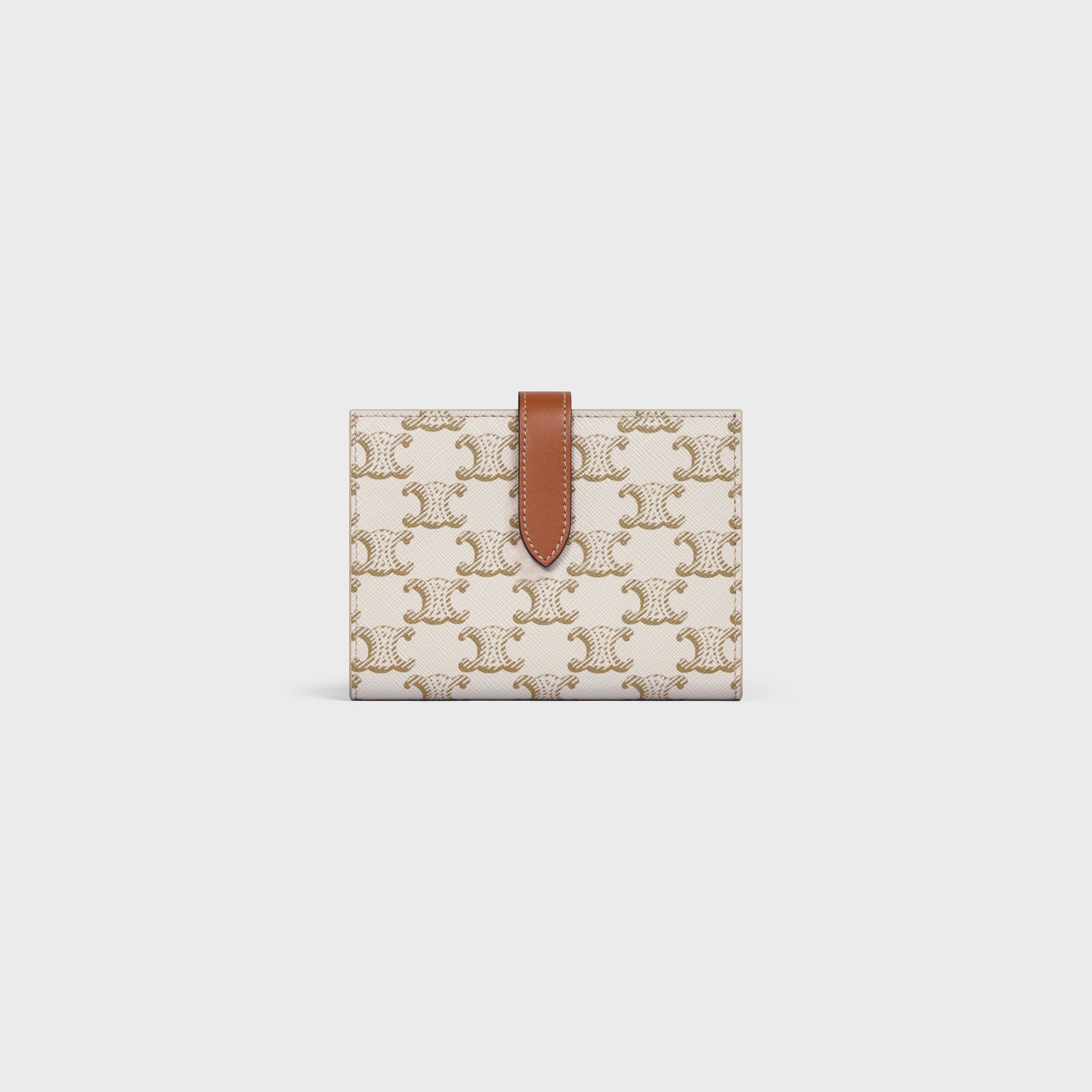 Medium strap wallet in Triomphe Canvas and Lambskin - 1