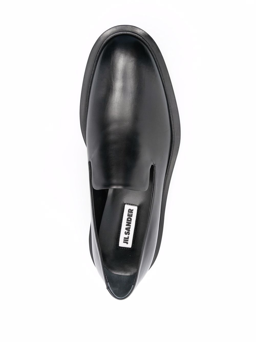 round-toe polished-finish loafers - 4