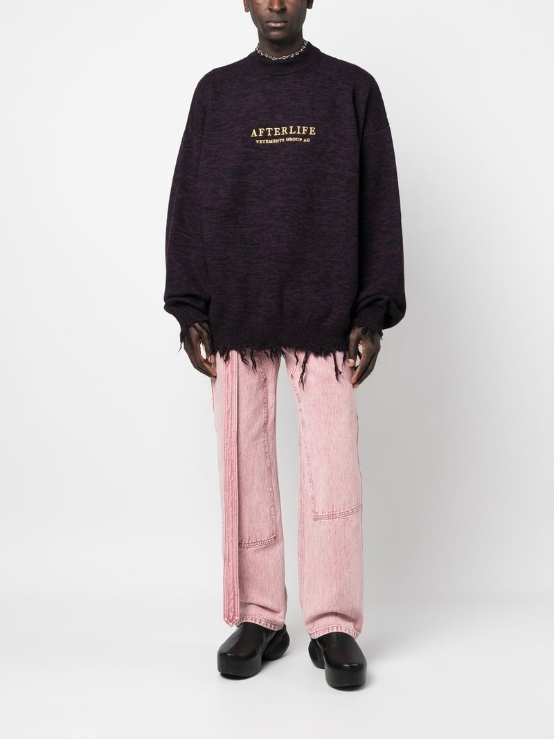 VETEMENTS distressed logo-print sweatshirt outlook