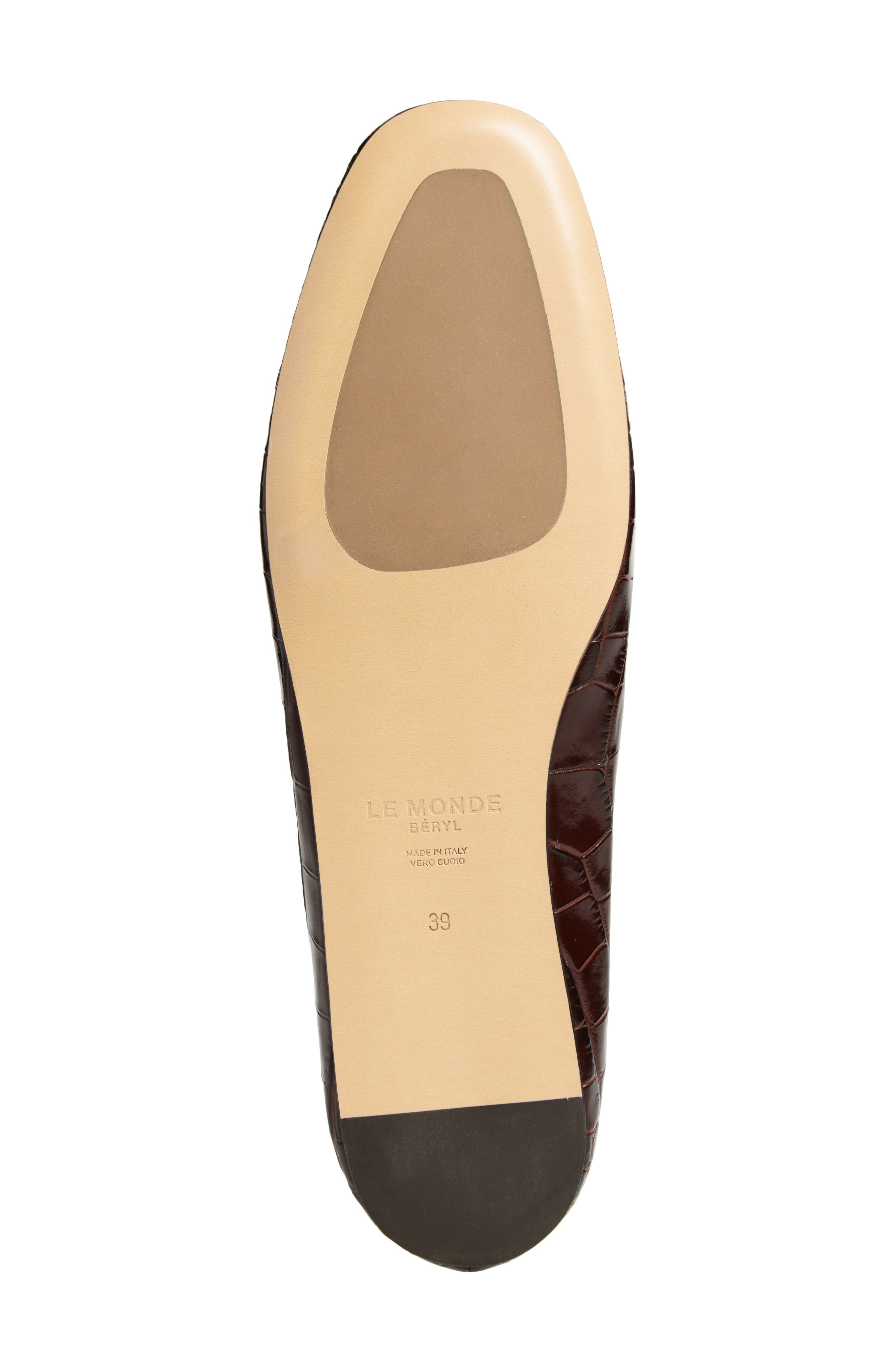 Le Monde Beryl Regency Croc Embossed Flat in Coco Brown at Nordstrom - 6