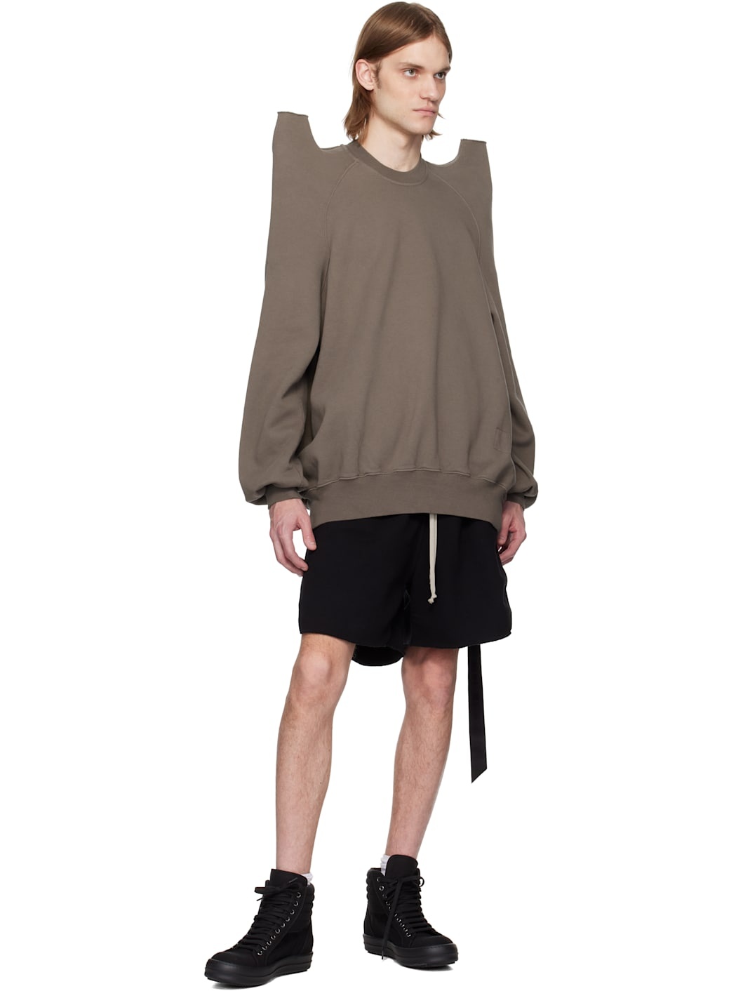 RICK OWENS DRKSHDW Tecsweat スウェットシャツ Gray Hollywood Tecsweat Sweatshirt by Rick Owens DRKSHDW on Sale
