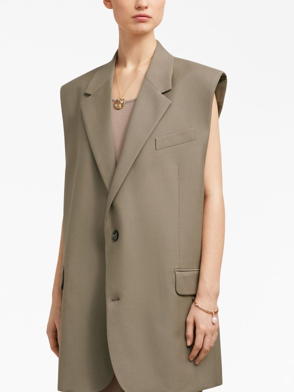 oversize virgin wool waistcoat - 4