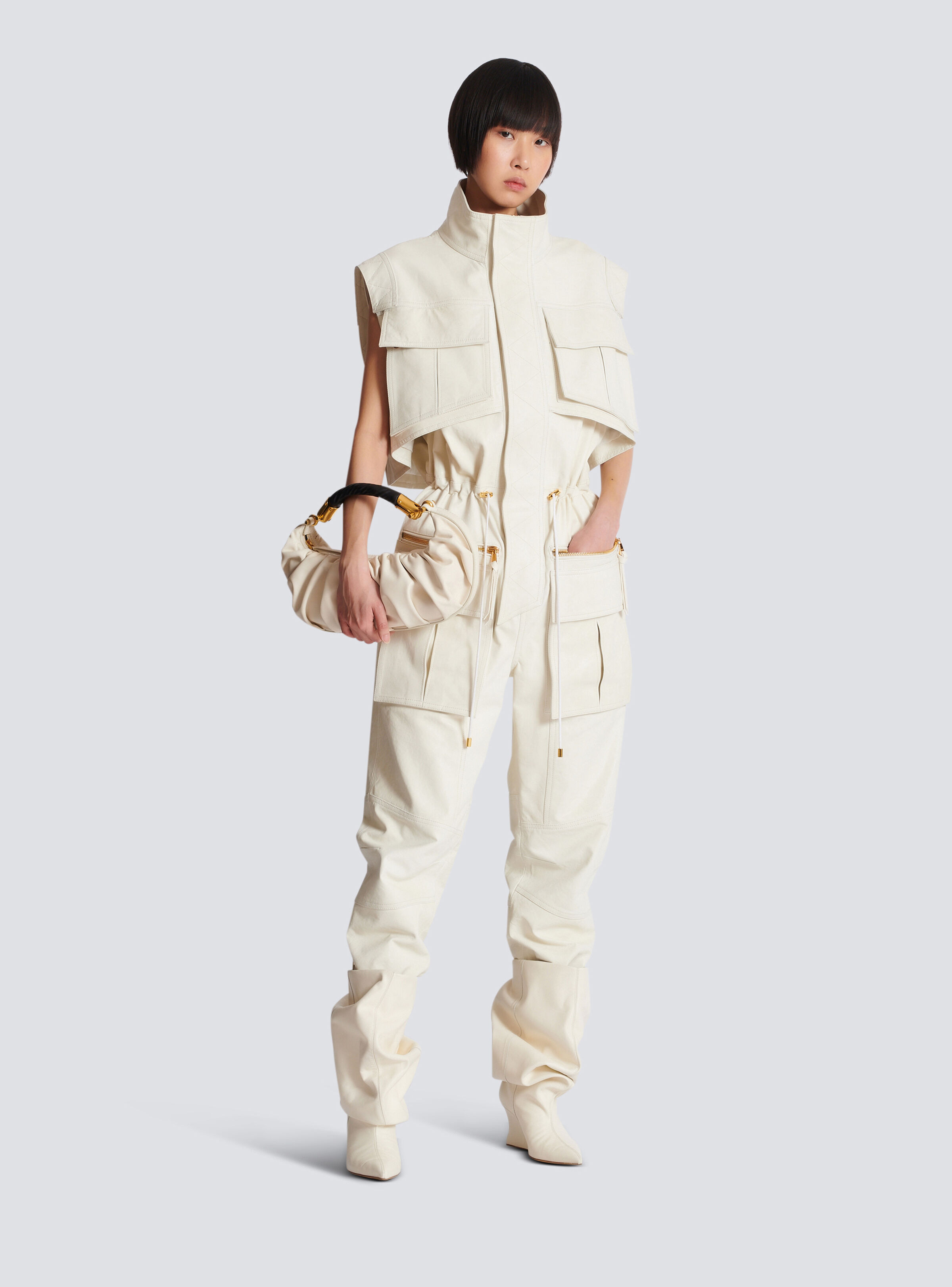 Sleeveless lambskin jumpsuit - 2