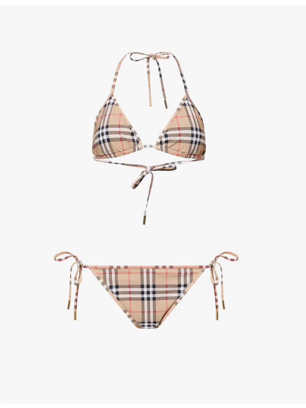 Check Triangle Bikini Set - 1