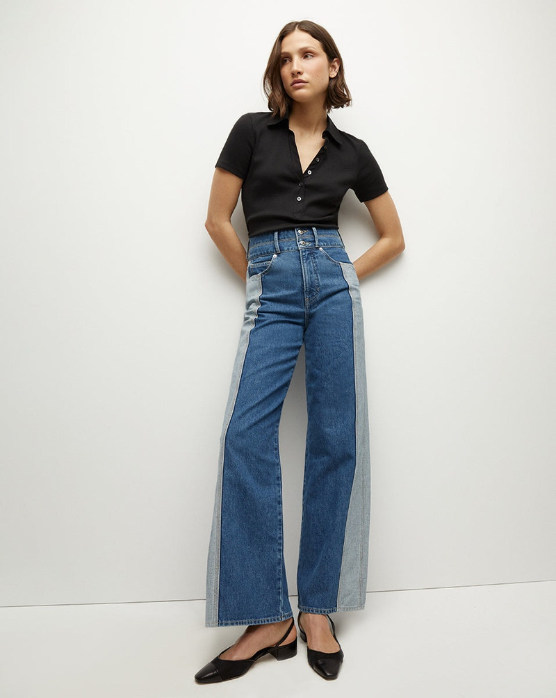 VERONICA BEARD TAYLOR WIDE-LEG JEAN | TWO-TONE outlook