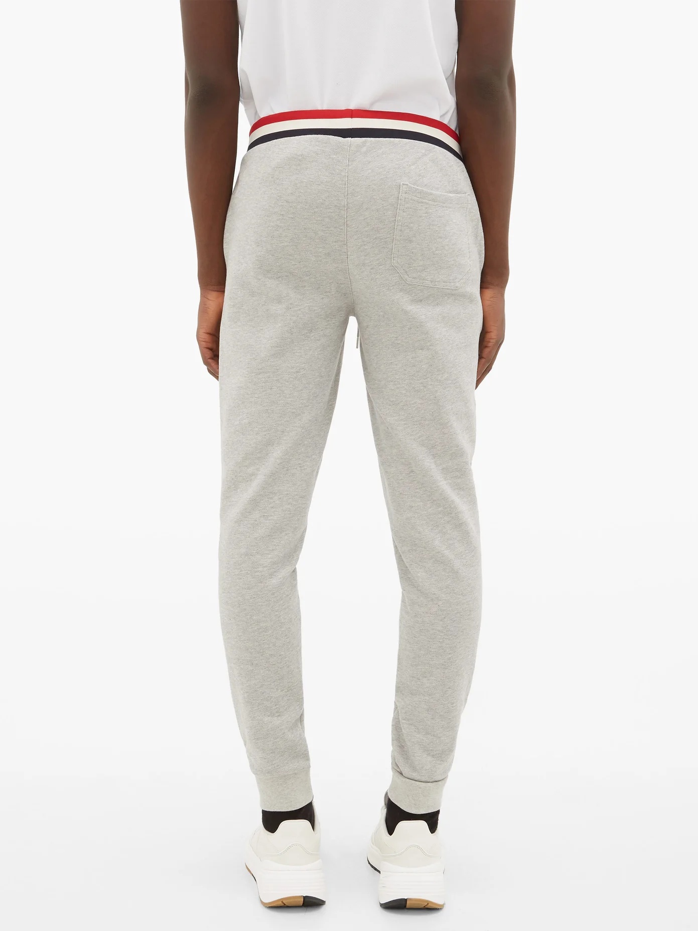 Tricolour-waistband cotton track pants - 5