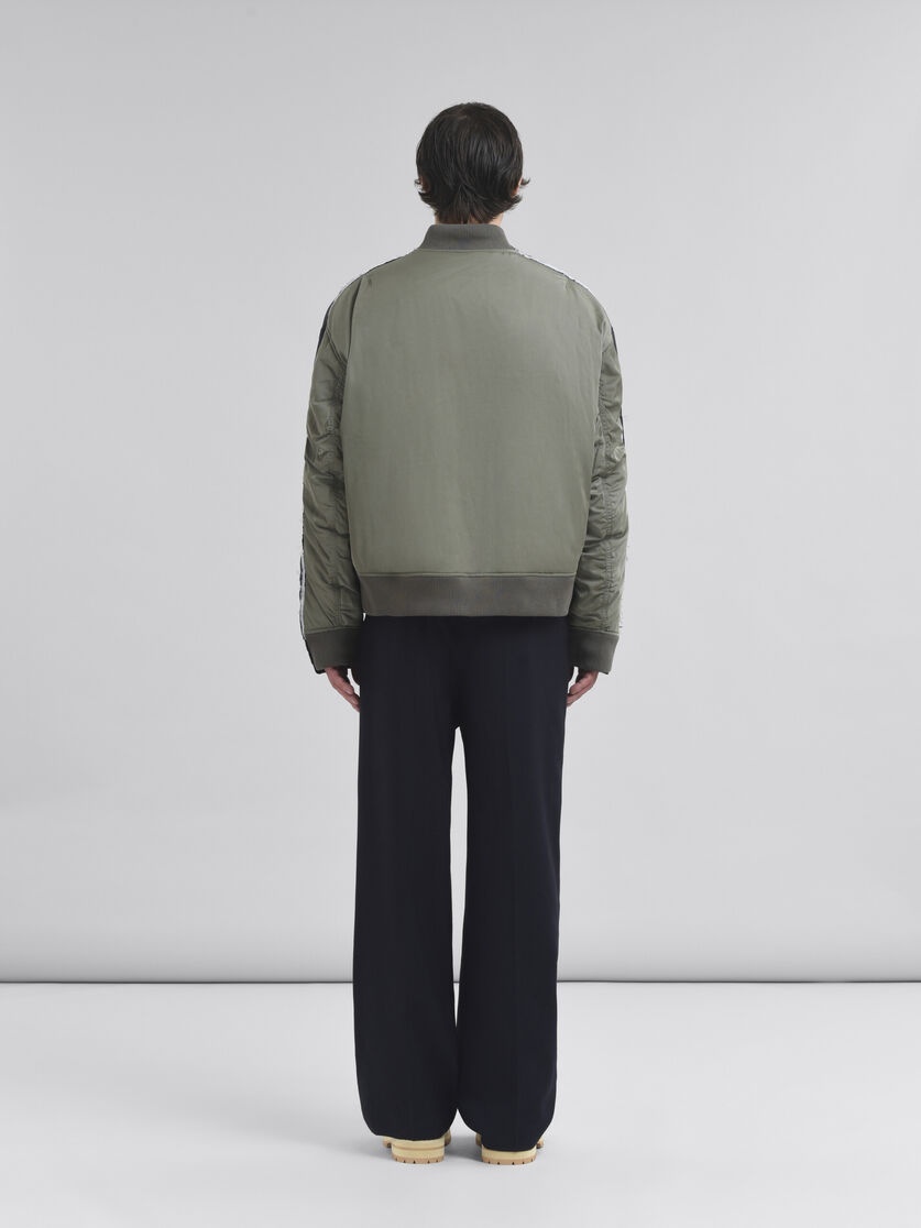 DEEP BLUE TWILL BOMBER JACKET WITH CONTRAST BACK - 3