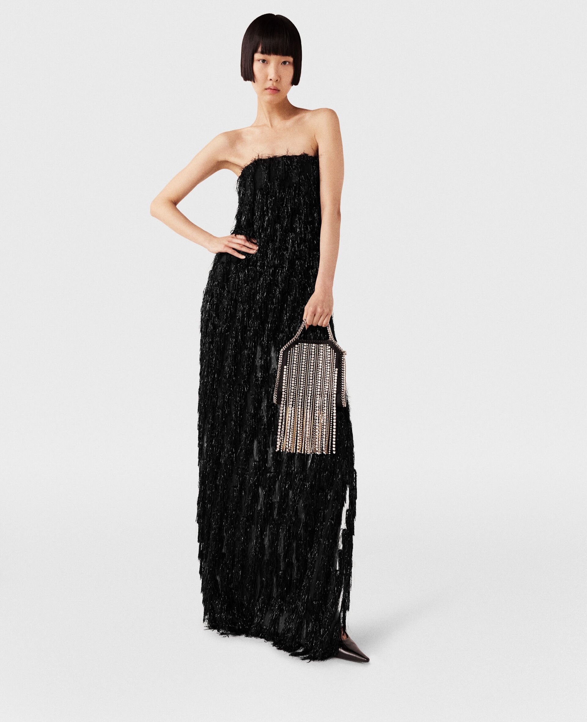 Sleeveless Glitter Tassel Maxi Dress - 7