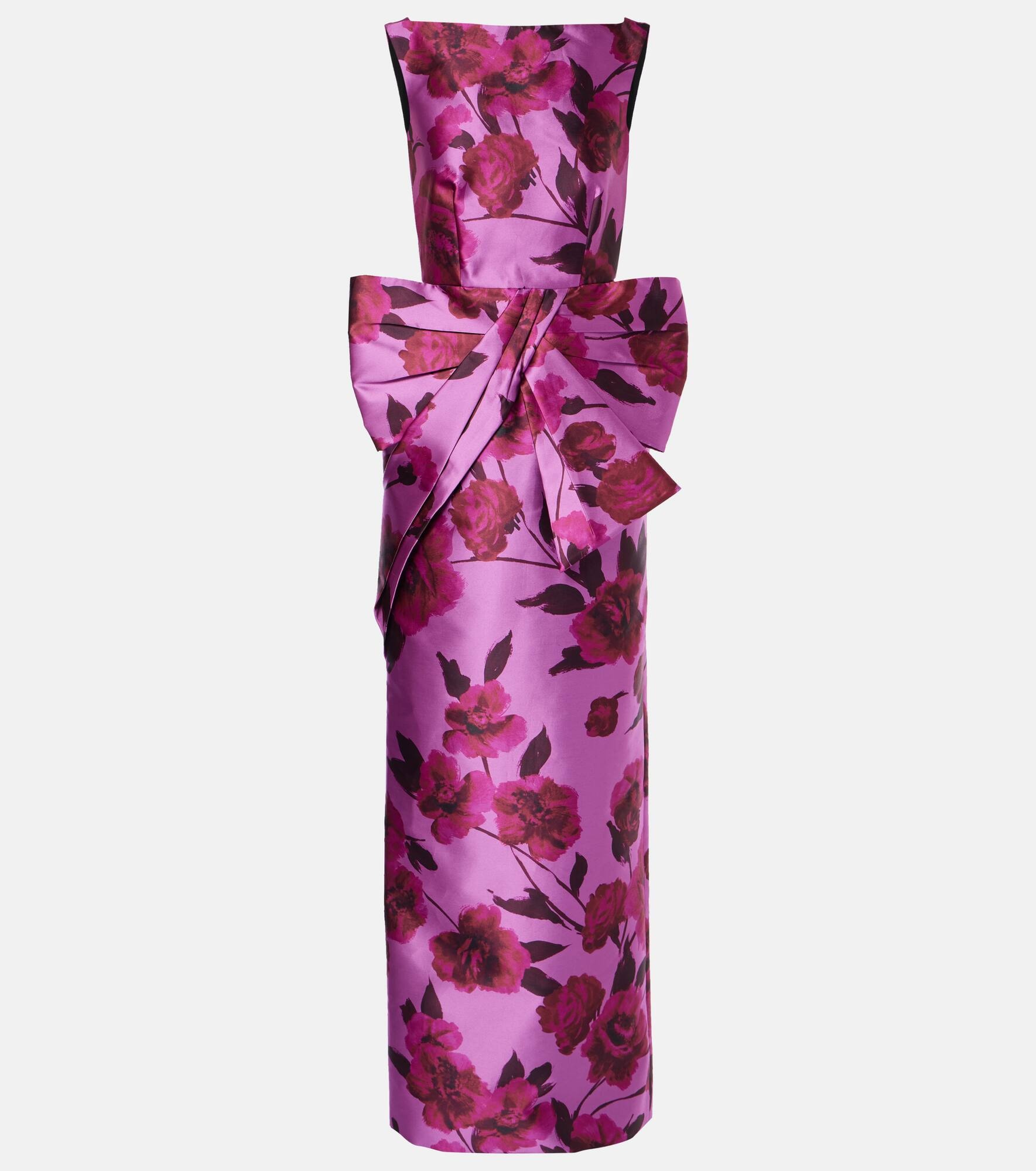 Floral bow-detail mikado gown - 1