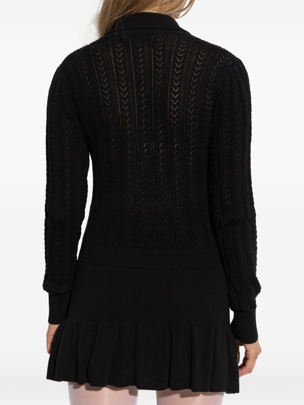 button-embellished knitted cardigan - 4