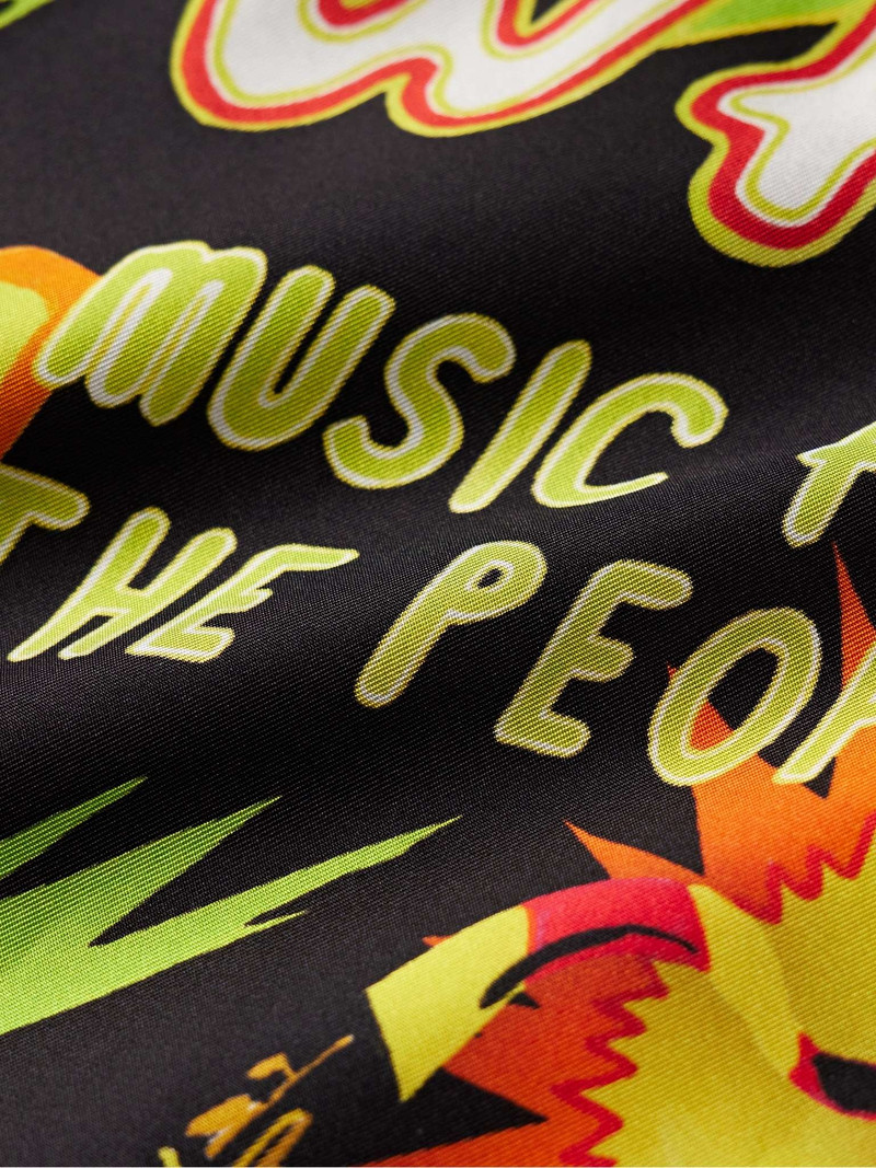 Music For The People Convertible-Collar Printed Silk-Twill Shirt 4