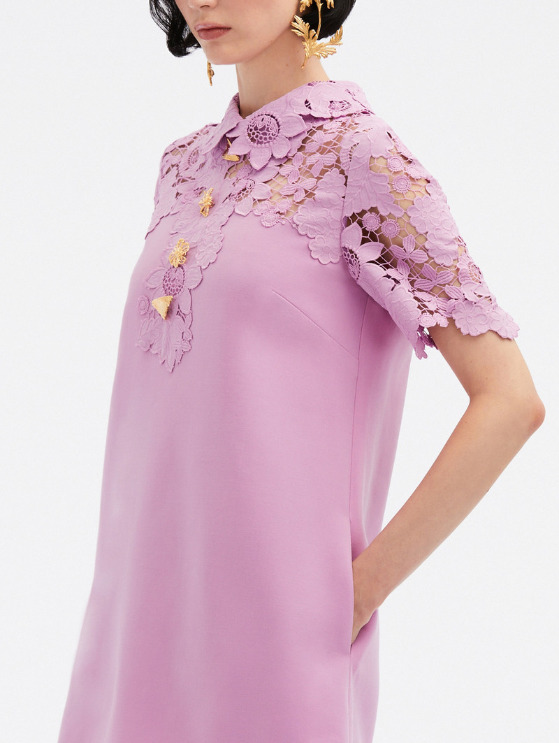 MIXED BOTANICAL GUIPURE SHIFT DRESS 4