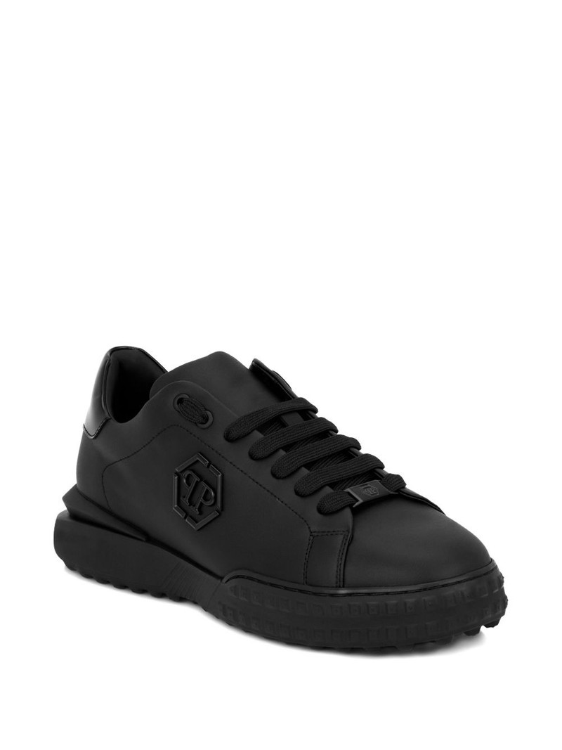 PHILIPP PLEIN hexagon nappa leather low-top trainers outlook