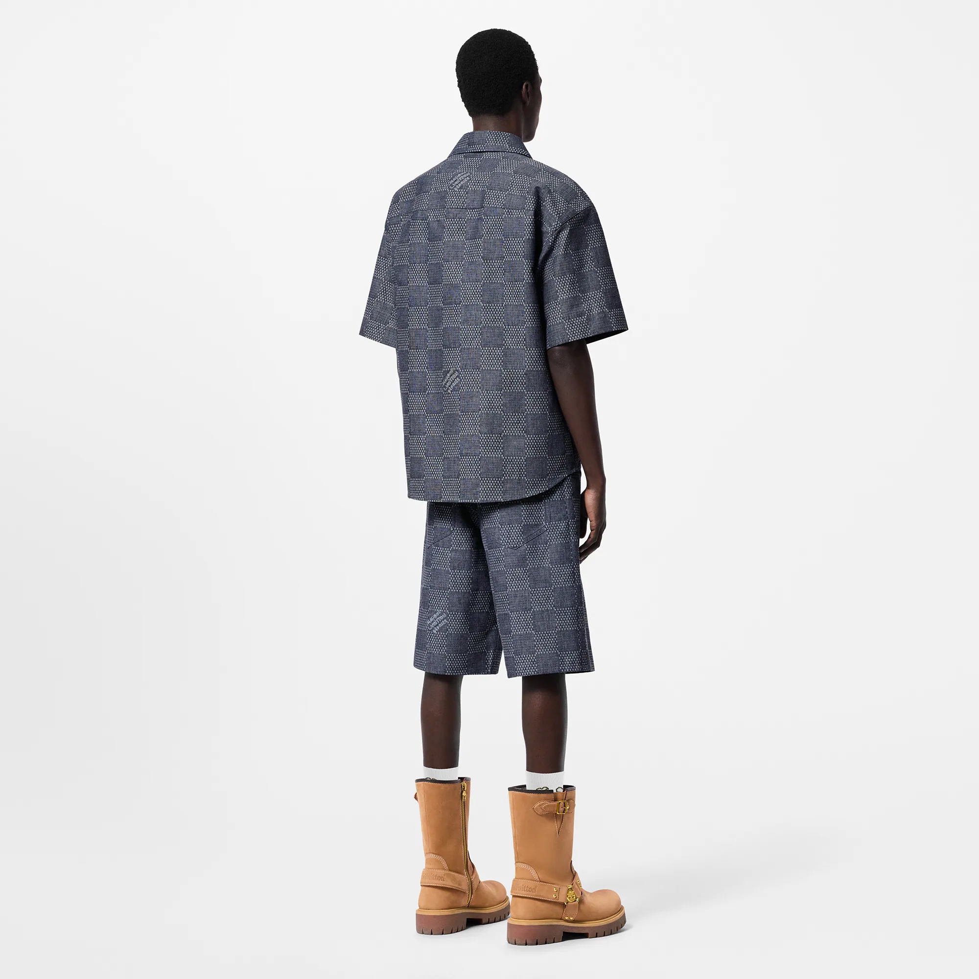 Damier Denim Chambray Shorts - 3