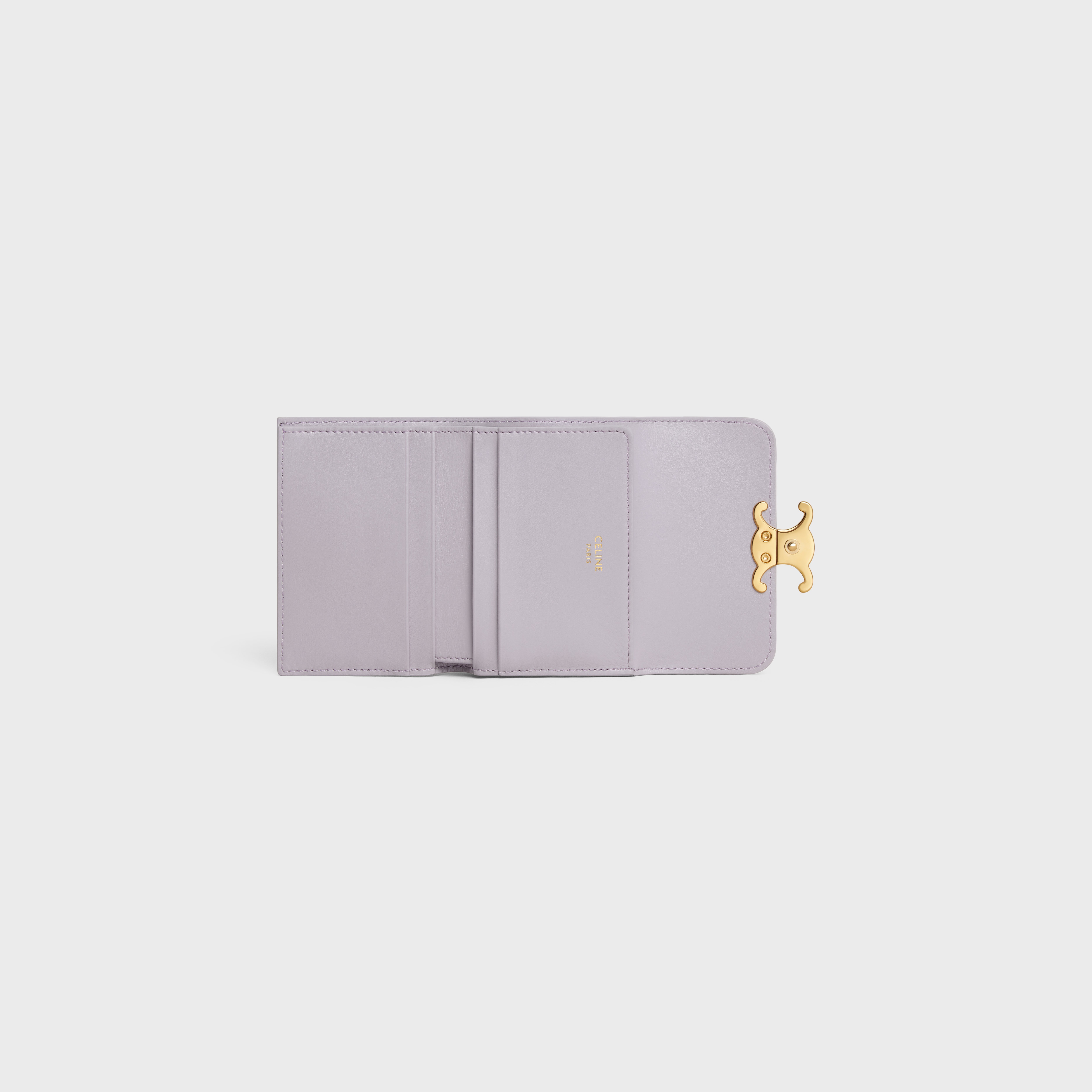 COMPACT WALLET WITH COIN TRIOMPHE in Shiny calfskin - 4