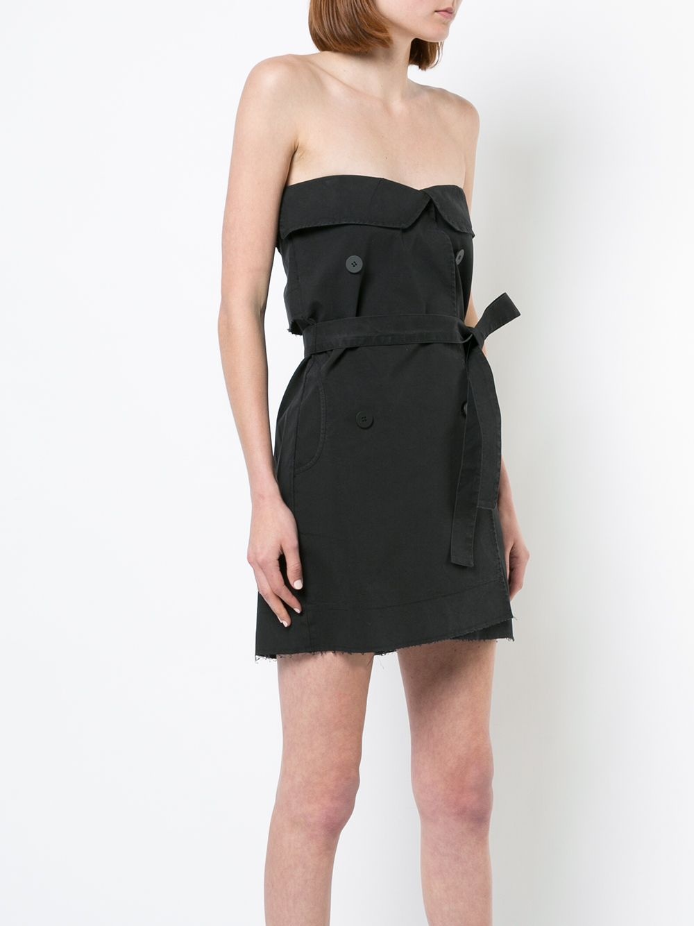 strapless belted mini dress - 3
