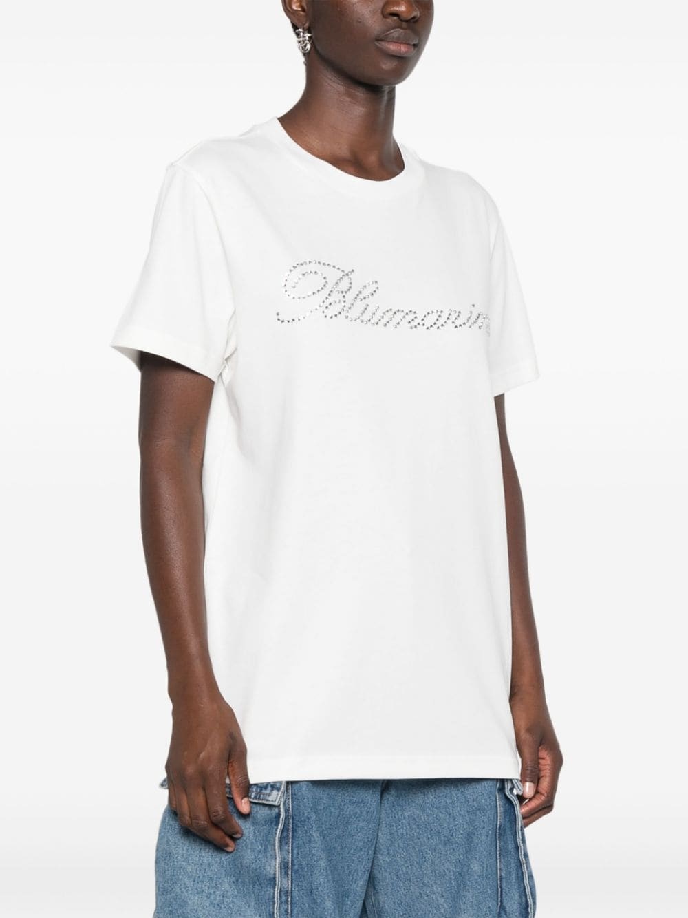 rhinestone-logo T-shirt - 3