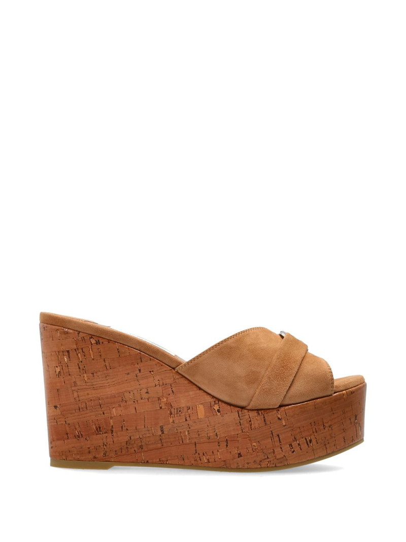 Leda criss-cross buckle wedge mules 1