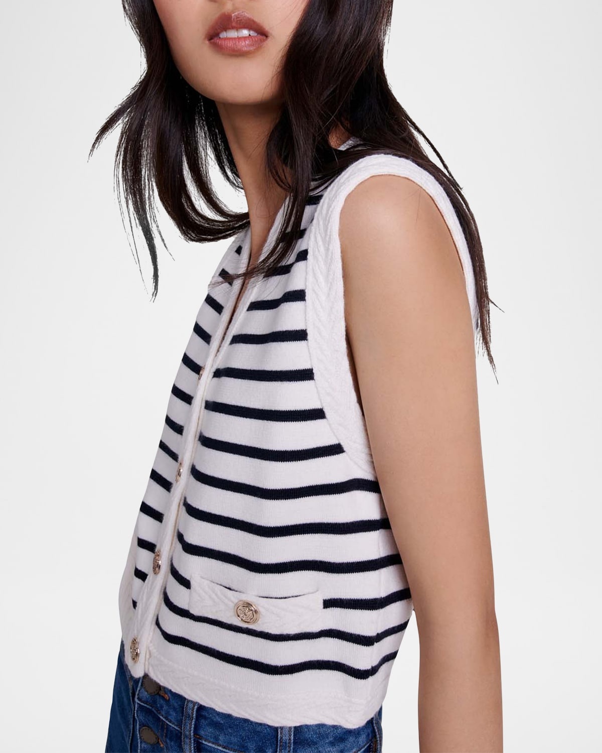 Melisse Striped Knit Vest - 3