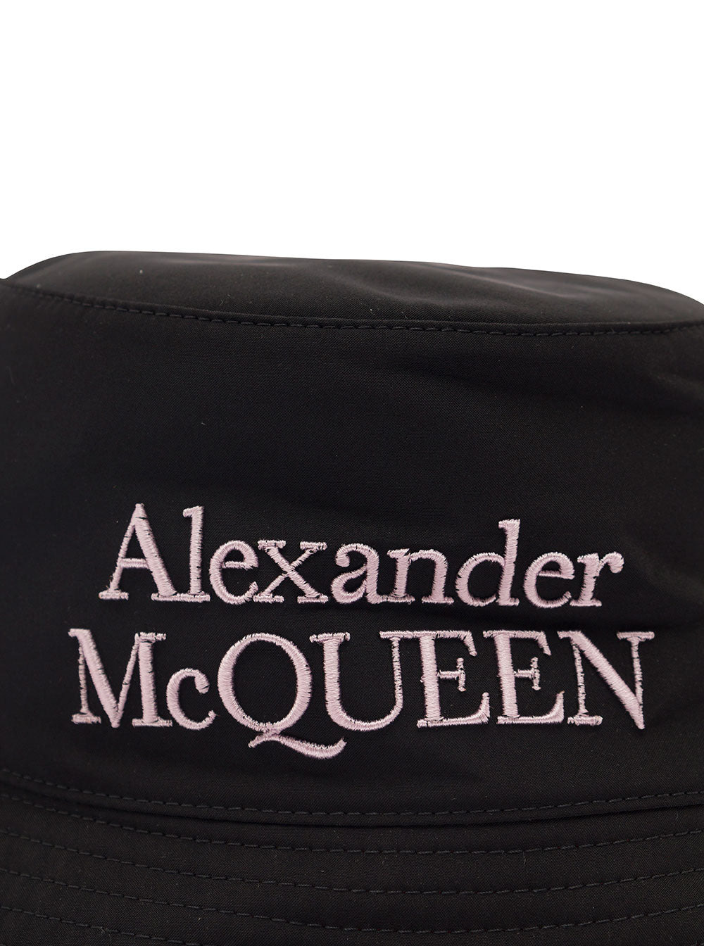 Alexander Mcqueen Men Black And White Reversible Bucket Hat With Logo Embroidery In Polyamide Man - 4