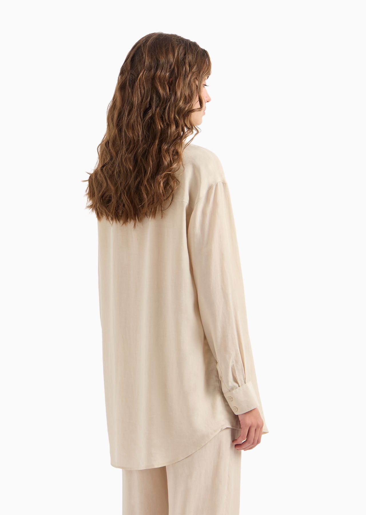 Oversized shirt in fluid cotton - 3