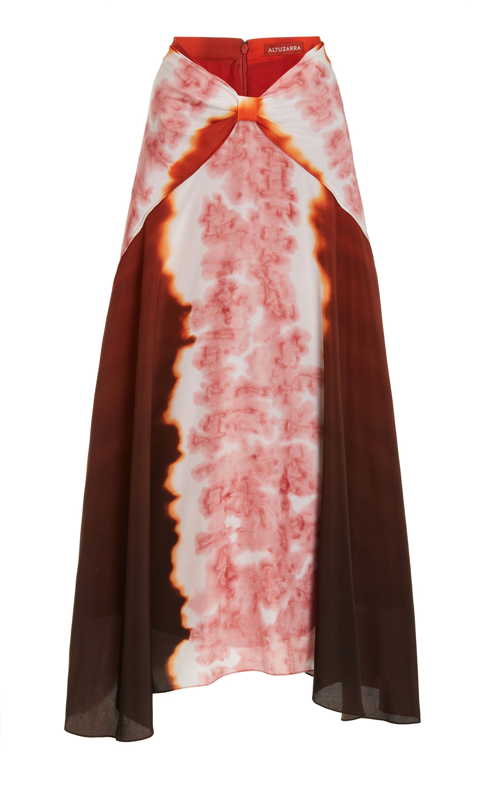 Kalliope Shibori-Print Crepe Maxi Skirt red - 1